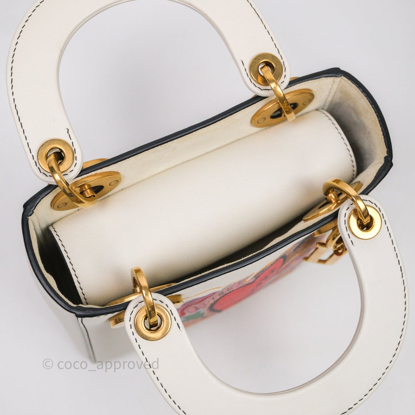 Christian Dior Mini Lady Dior Niki De Saint Phalle Calfskin White