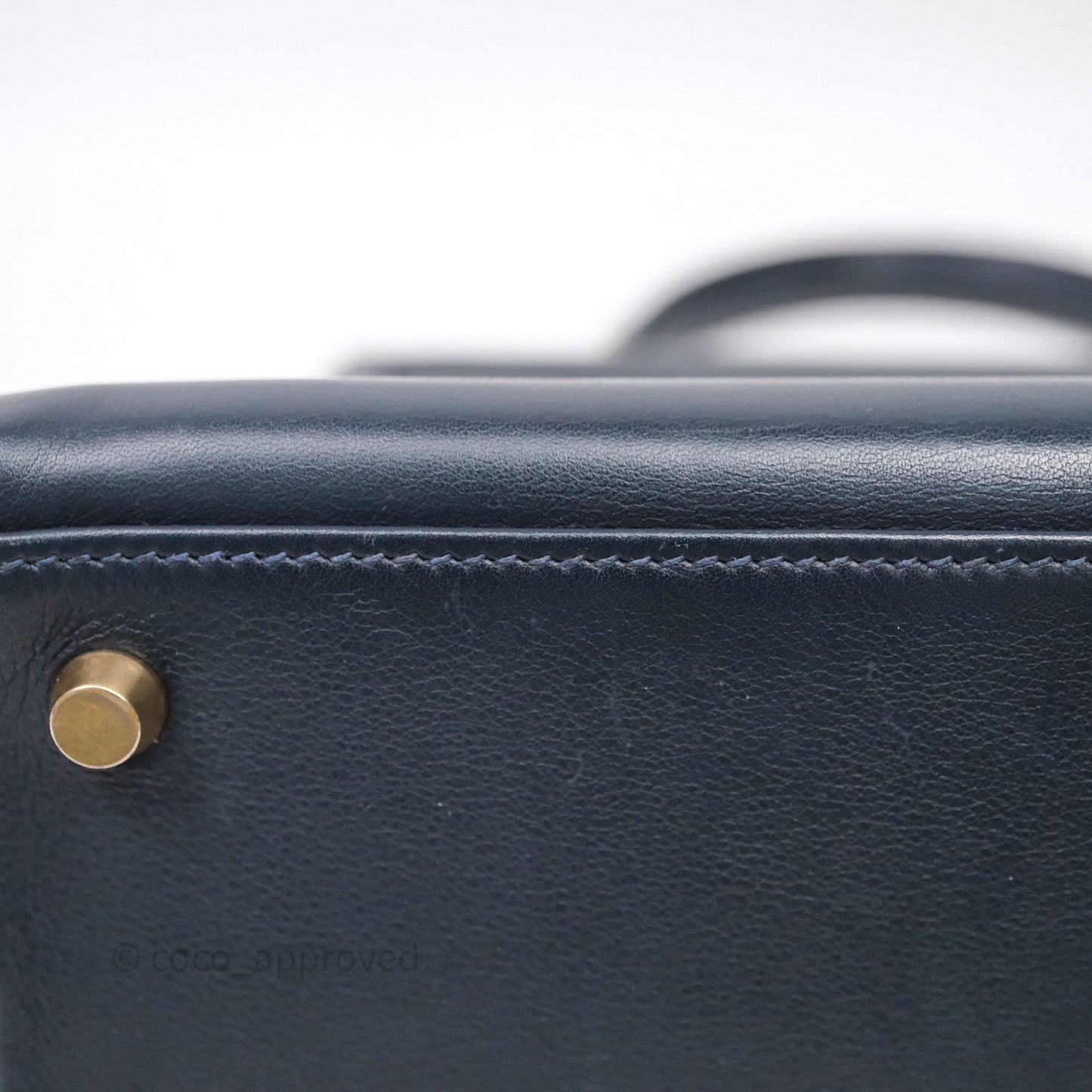 Hermes Kelly 28 Retourne Bleu Nuit 2Z Gold Hardware