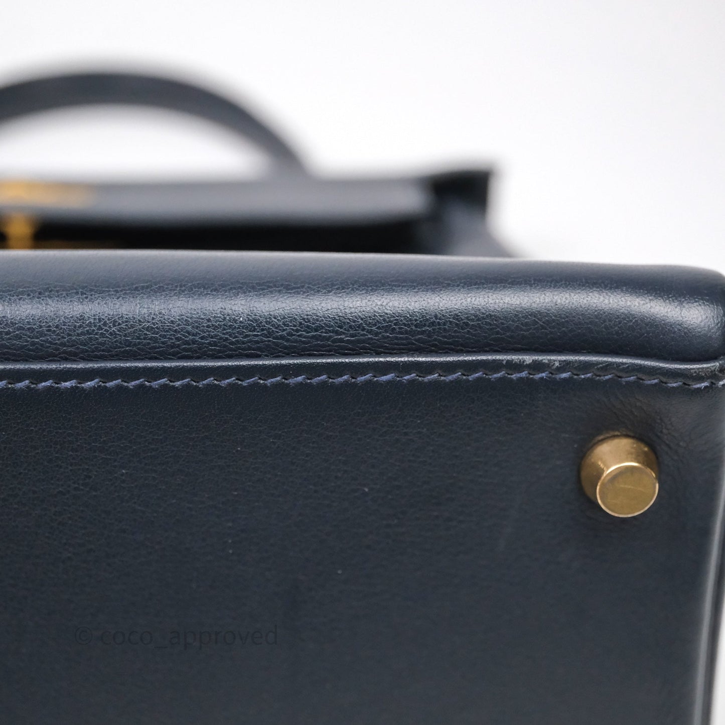 Hermes Kelly 28 Retourne Bleu Nuit 2Z Gold Hardware