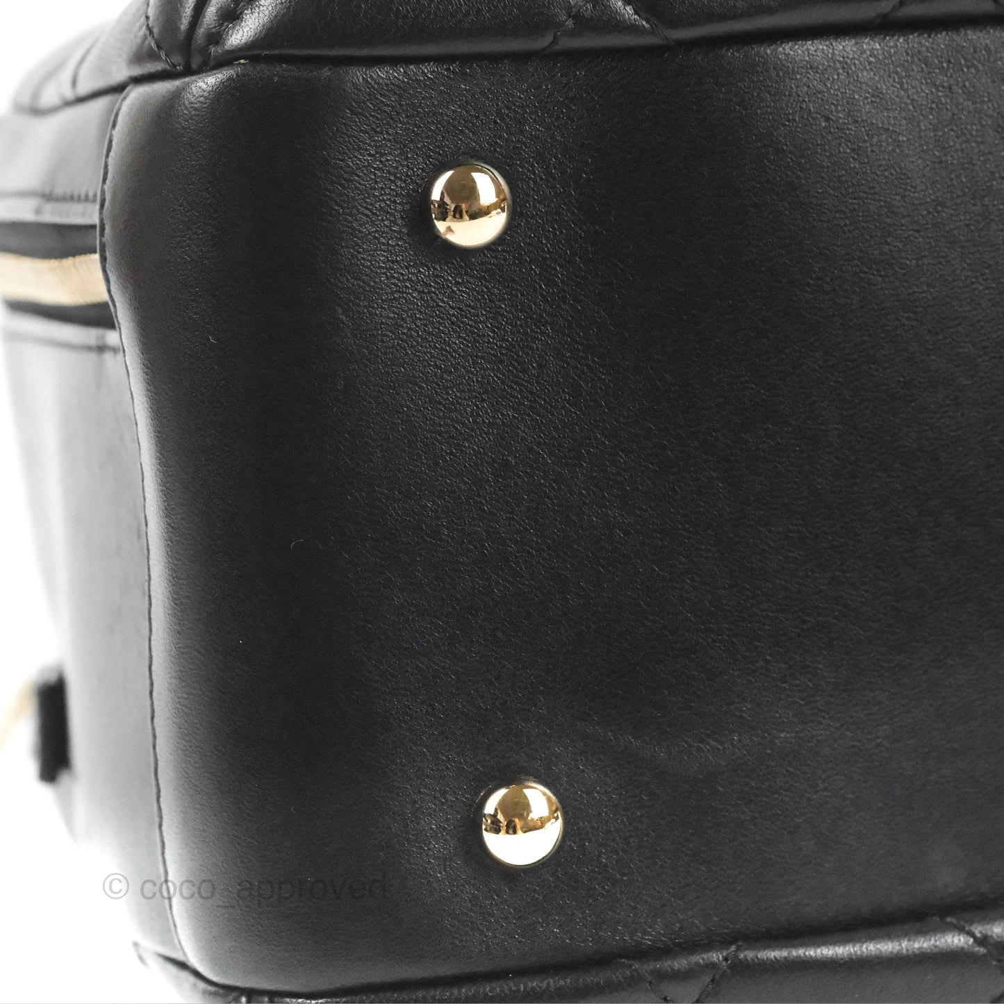 Chanel Quilted Small Trendy CC Bowling Bag Black Lambskin Gold Hardware