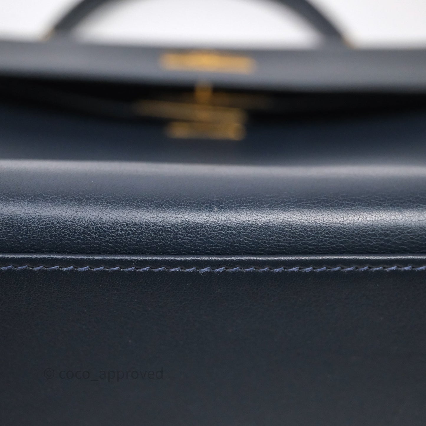 Hermes Kelly 28 Retourne Bleu Nuit 2Z Gold Hardware
