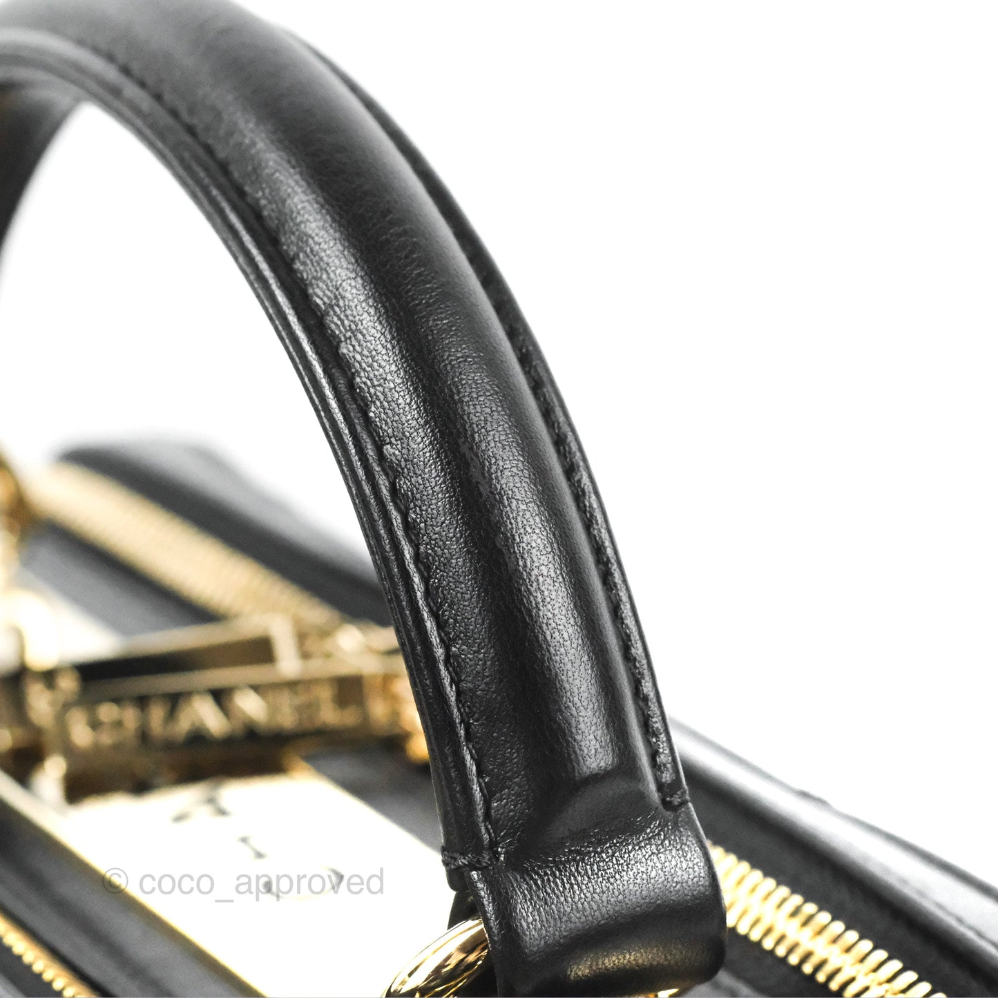 Chanel Quilted Small Trendy CC Bowling Bag Black Lambskin Gold Hardware