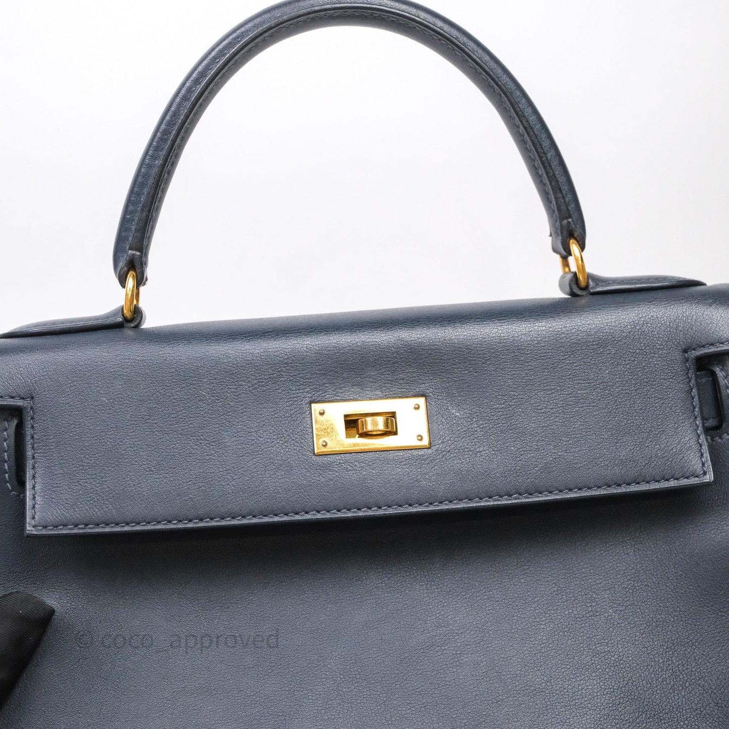 Hermes Kelly 28 Retourne Bleu Nuit 2Z Gold Hardware