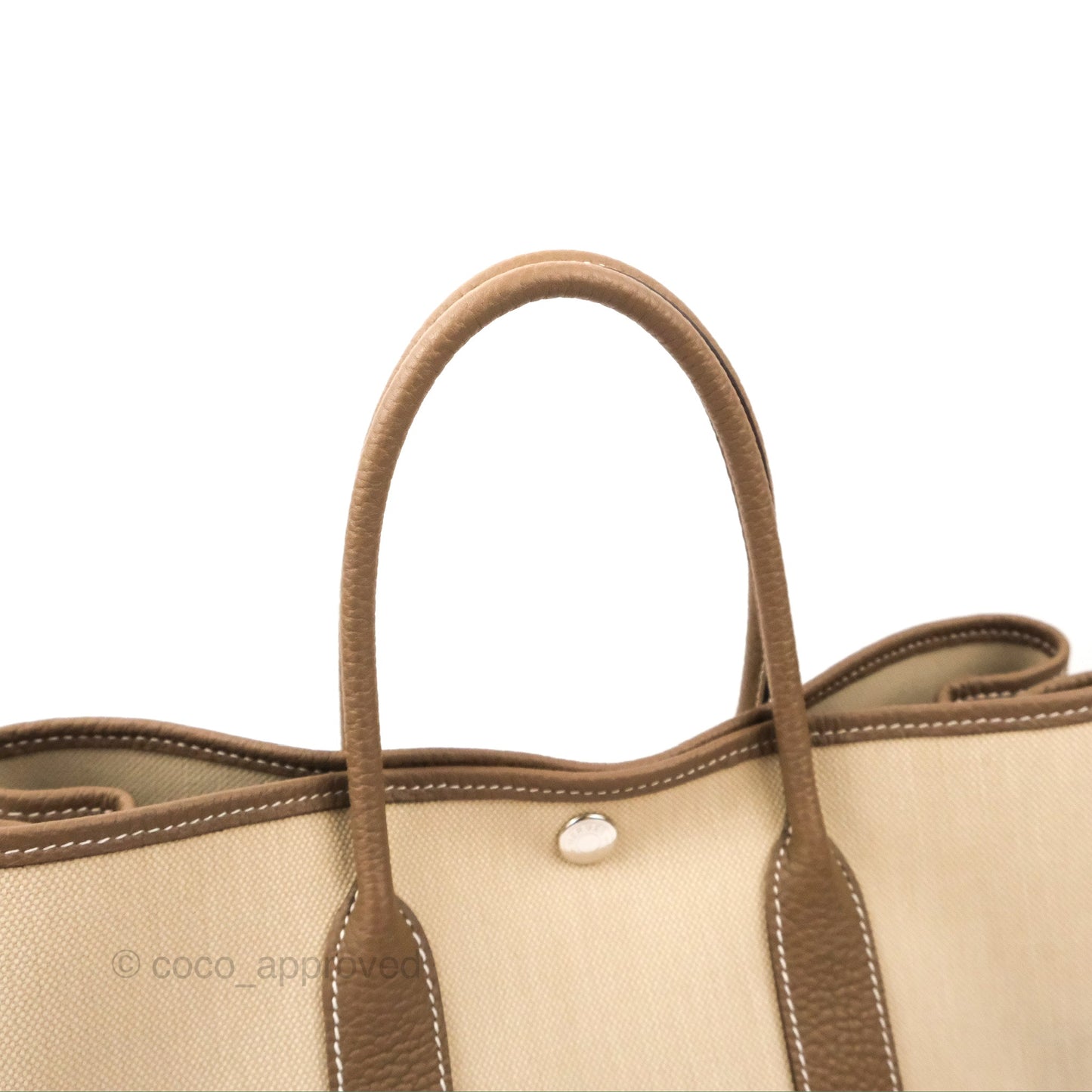 Hermes Garden Party 30 Beton 8L/Etoupe 18 Canvas Negonda With Twilly