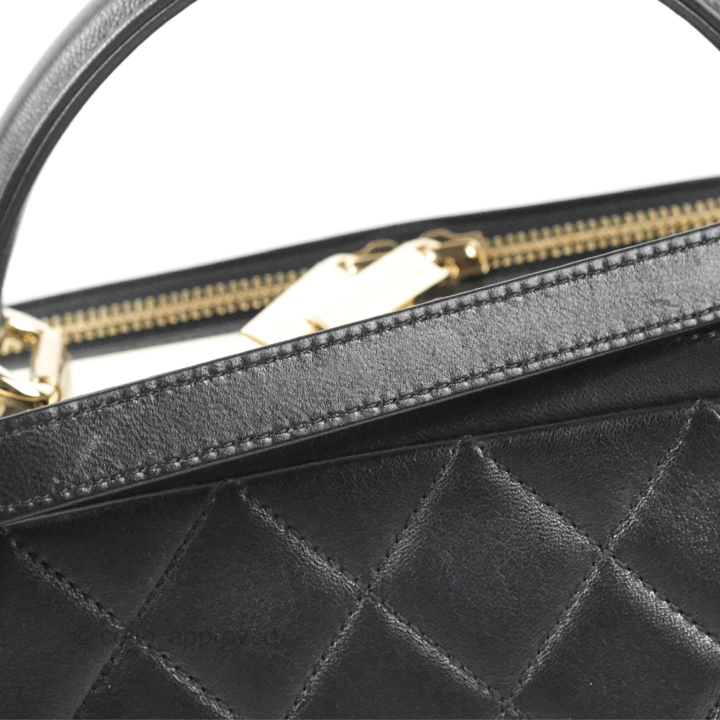 Chanel Quilted Small Trendy CC Bowling Bag Black Lambskin Gold Hardware