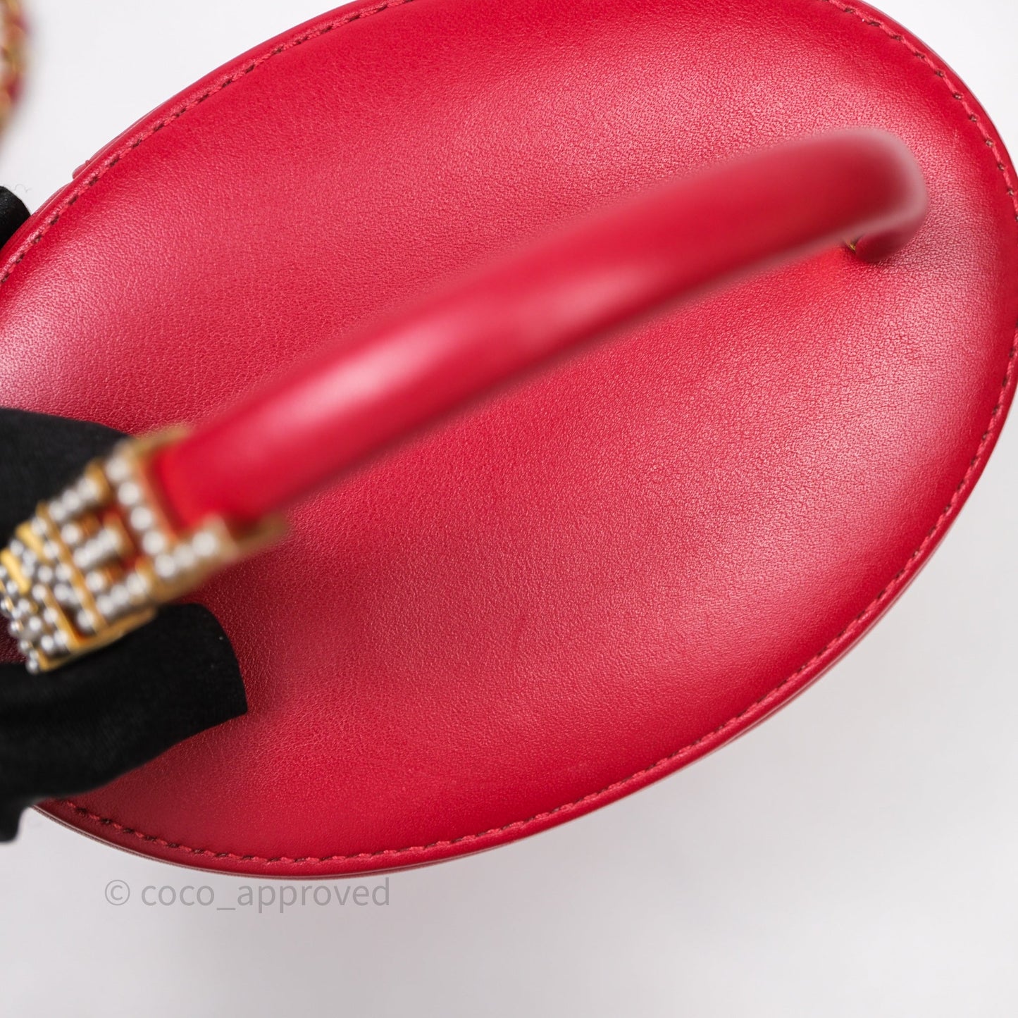 Chanel CC Vanity Case Red Calfskin Aged Gold Hardware
