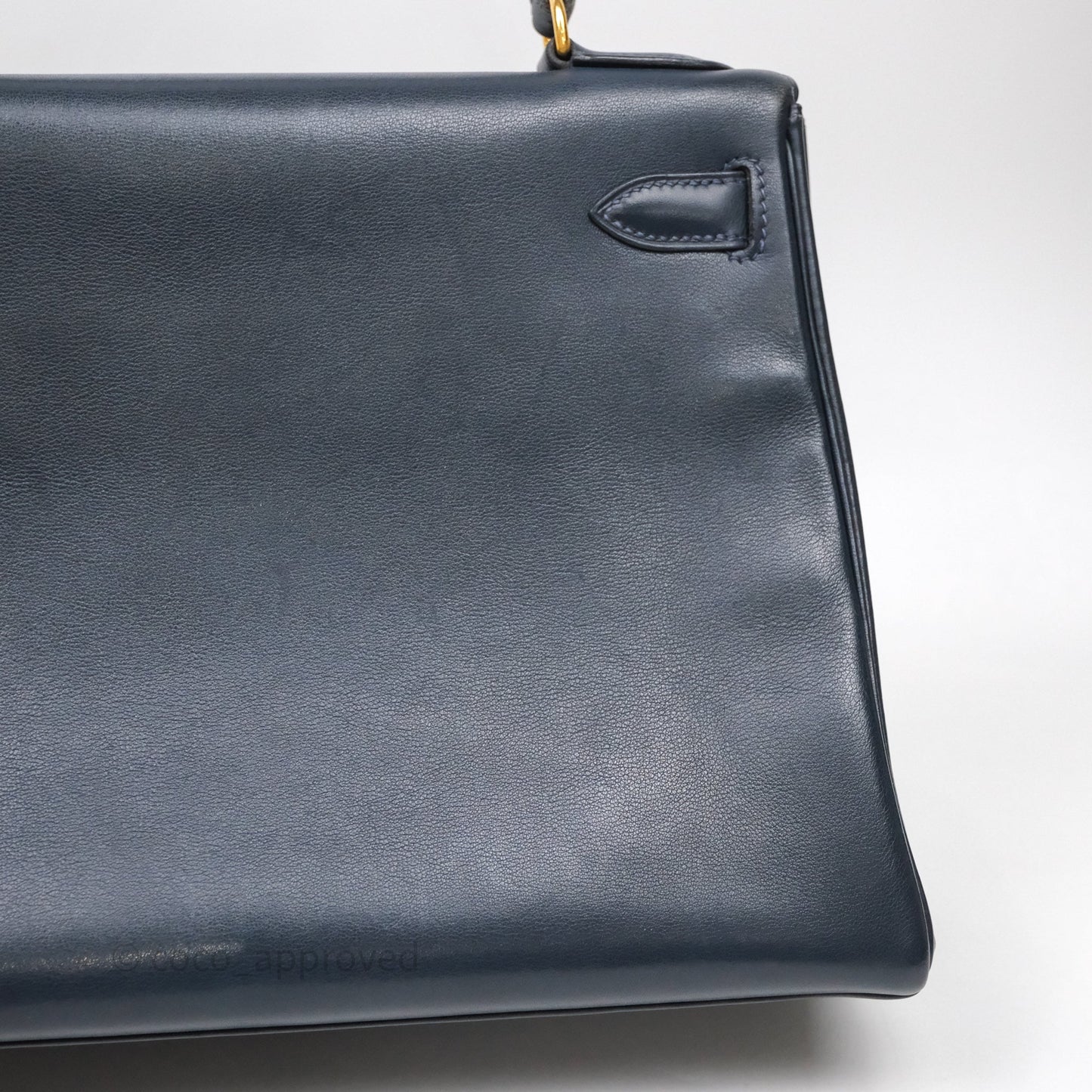 Hermes Kelly 28 Retourne Bleu Nuit 2Z Gold Hardware