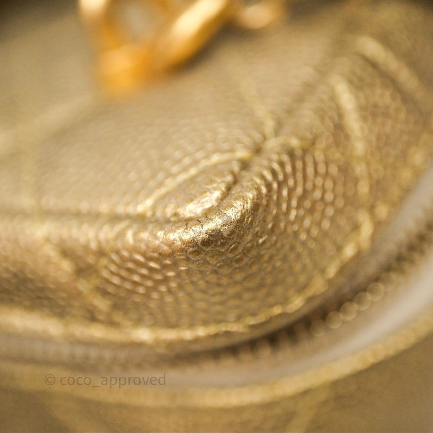 Chanel Quilted Mini Top Handle Vanity With Chain Gold Caviar Brushed Gold Hardware