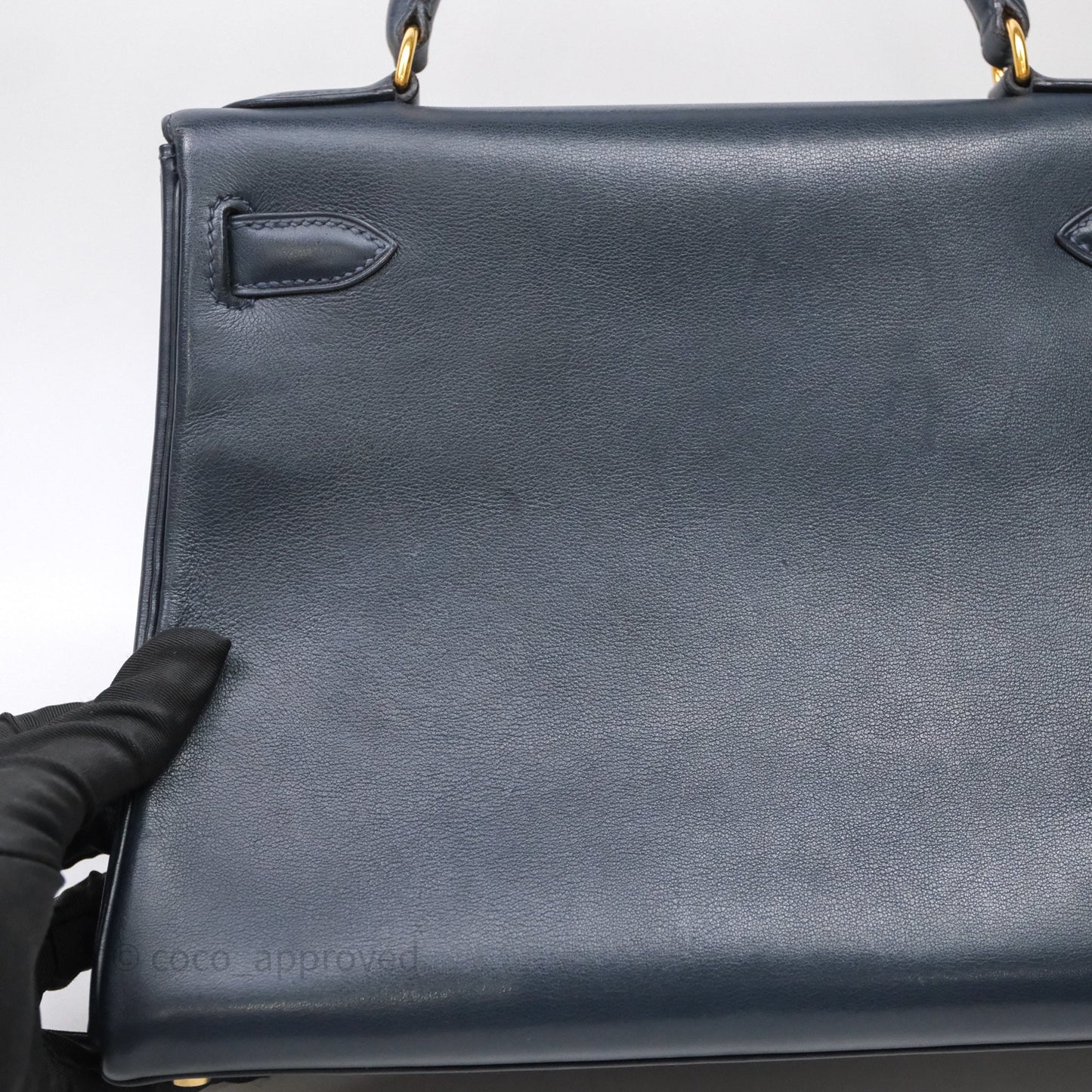 Hermes Kelly 28 Retourne Bleu Nuit 2Z Gold Hardware