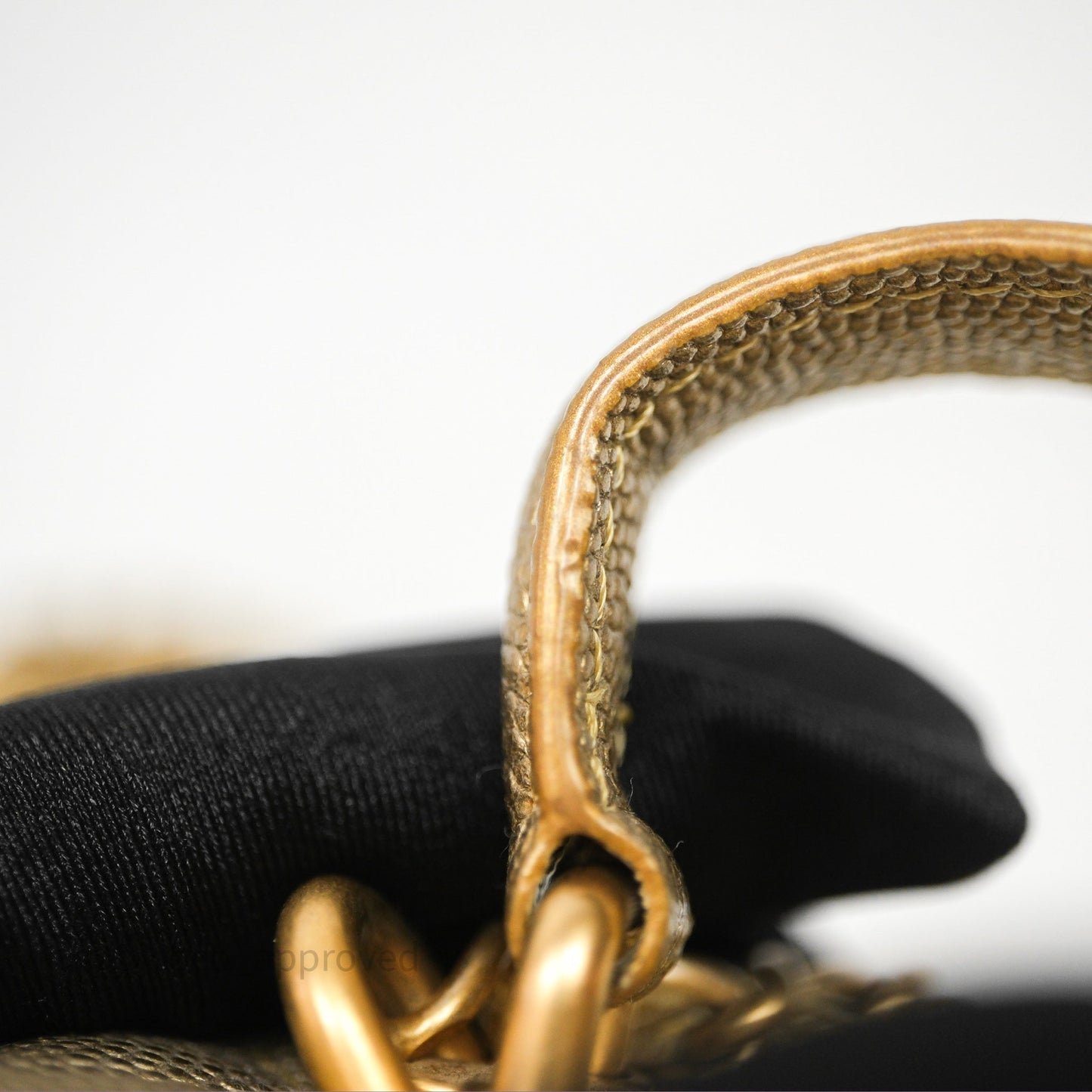 Chanel Quilted Mini Top Handle Vanity With Chain Gold Caviar Brushed Gold Hardware