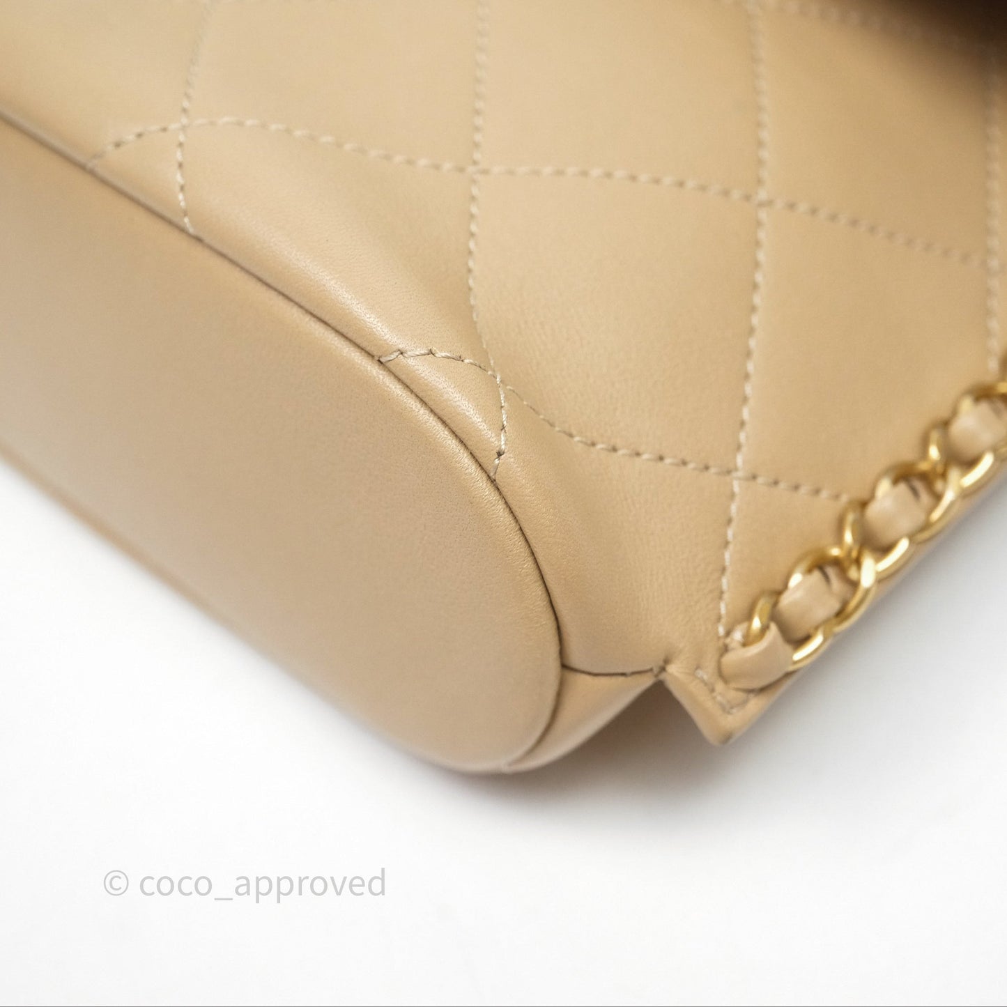 Chanel Small Hobo Bag Beige Calfskin Aged Gold Hardware