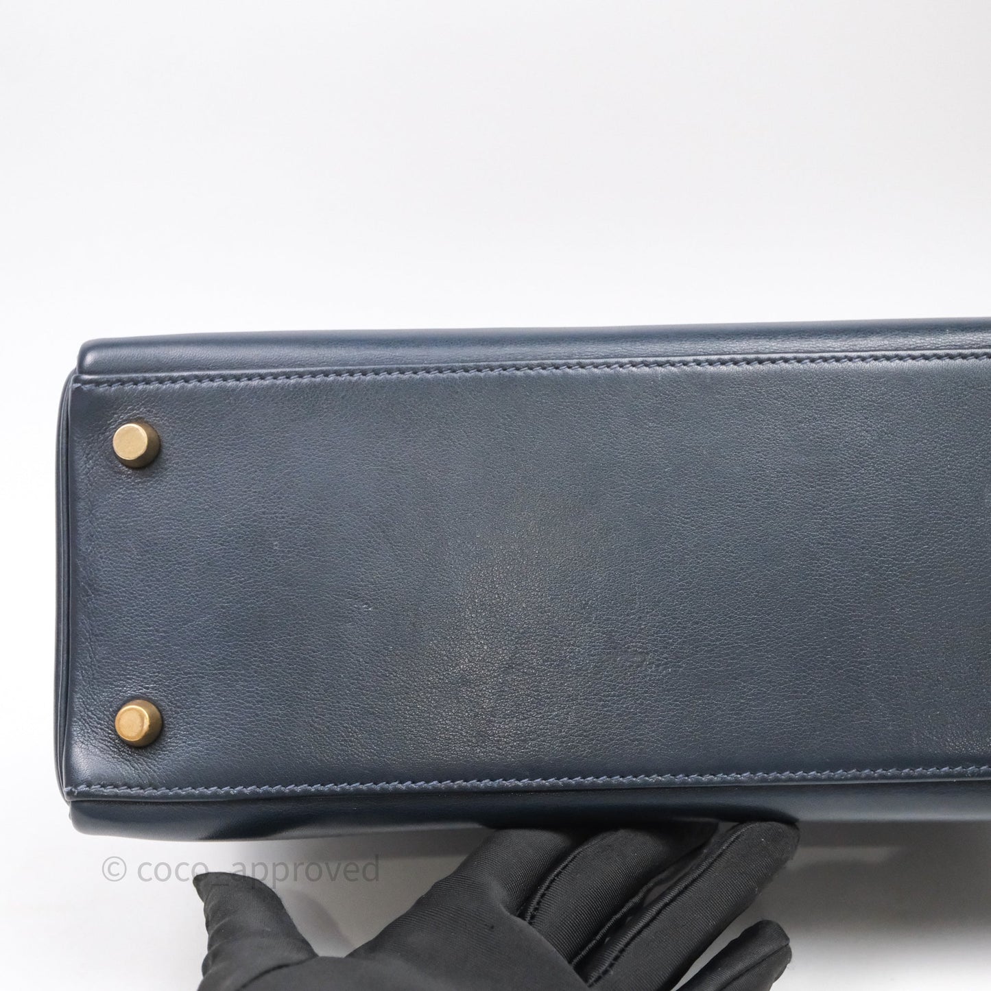 Hermes Kelly 28 Retourne Bleu Nuit 2Z Gold Hardware