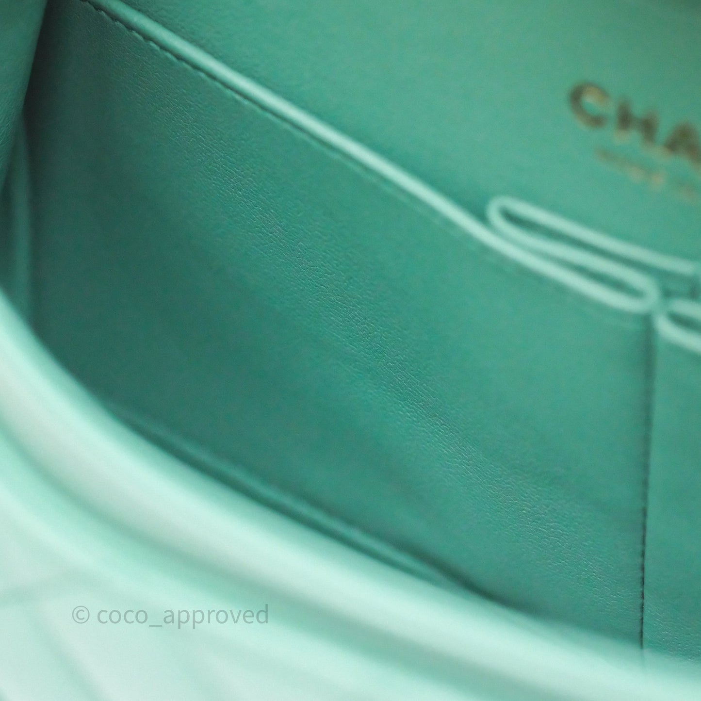 Chanel Small Classic Flap Quilted Green Lambskin Gold Hardware
