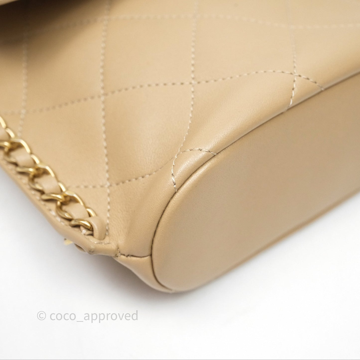 Chanel Small Hobo Bag Beige Calfskin Aged Gold Hardware