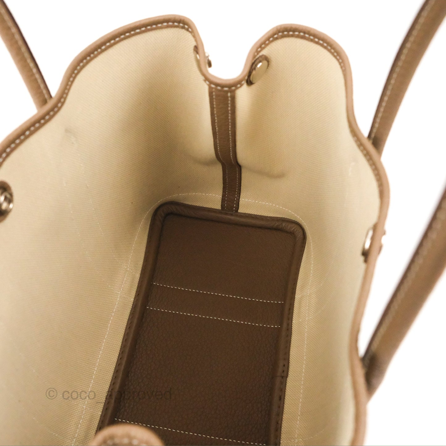 Hermes Garden Party 30 Beton 8L/Etoupe 18 Canvas Negonda With Twilly