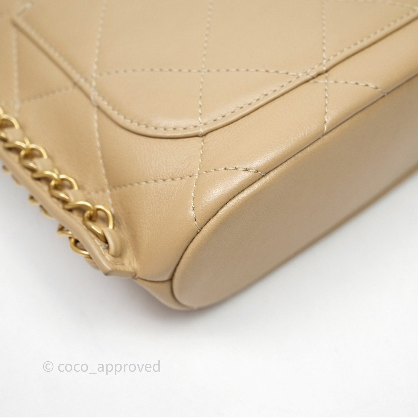 Chanel Small Hobo Bag Beige Calfskin Aged Gold Hardware