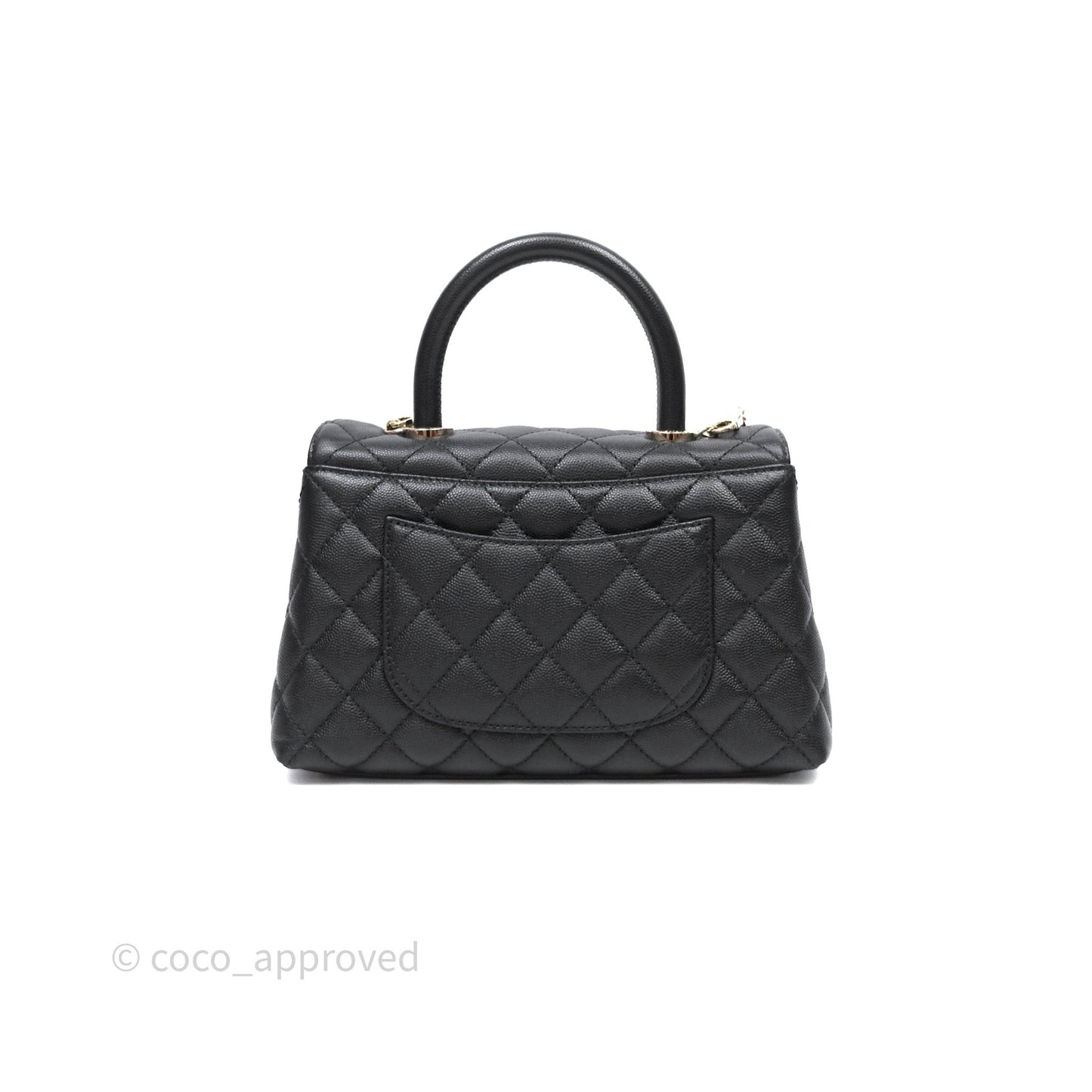 Chanel Small Coco Handle Quilted Black Caviar Gold Hardware