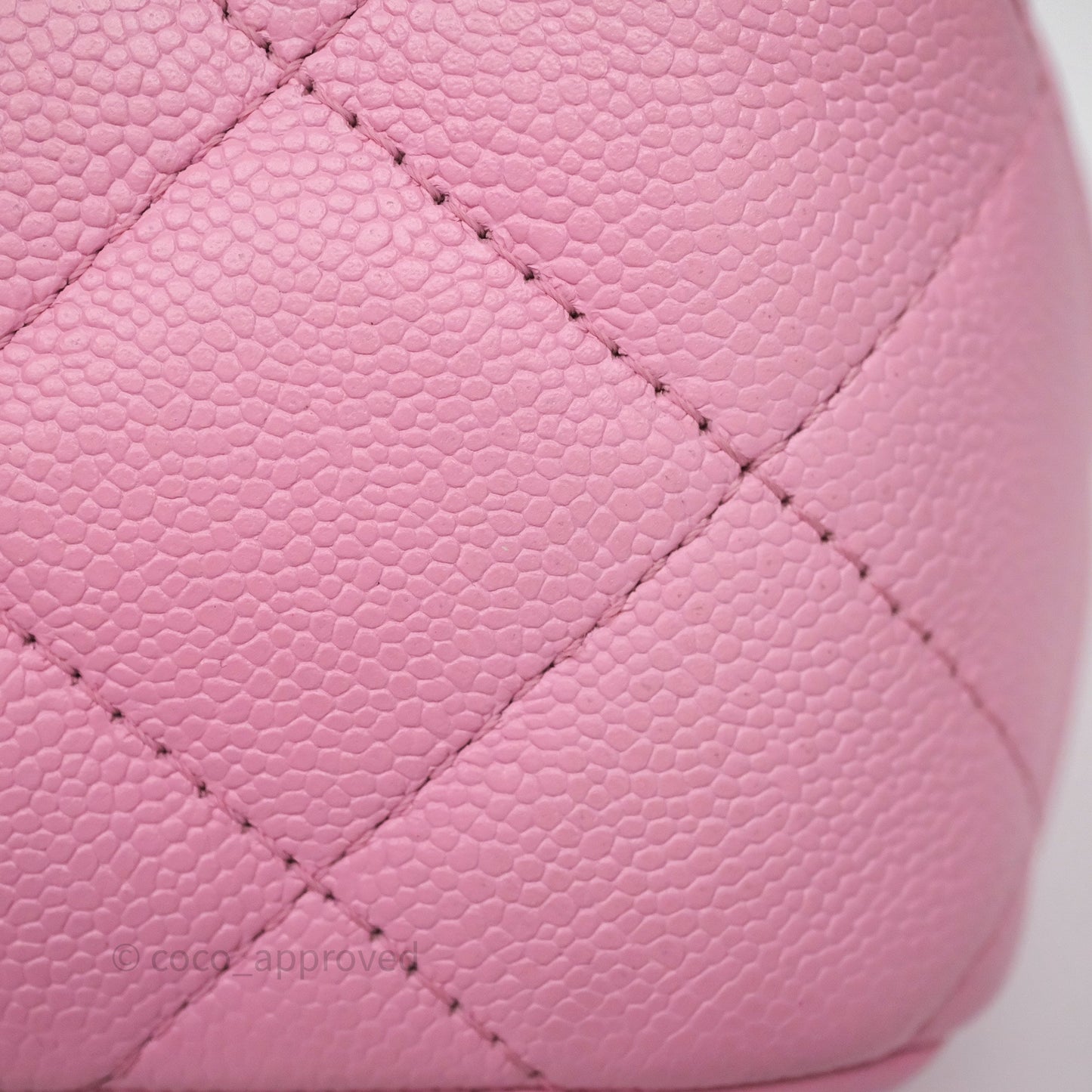 Chanel Large Flap Bag Heart Adjustable Chain Pink Caviar Aged Gold Hardware