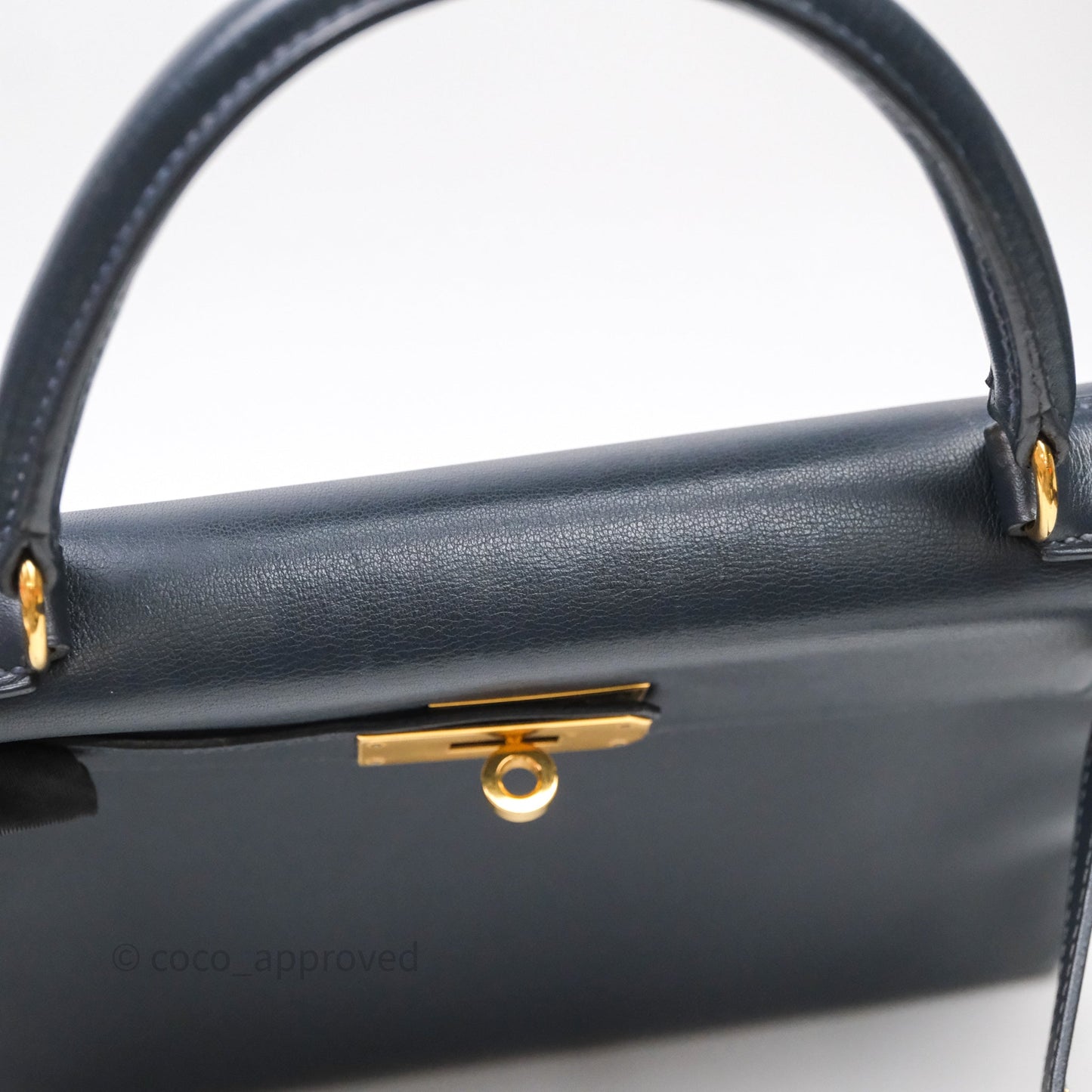 Hermes Kelly 28 Retourne Bleu Nuit 2Z Gold Hardware