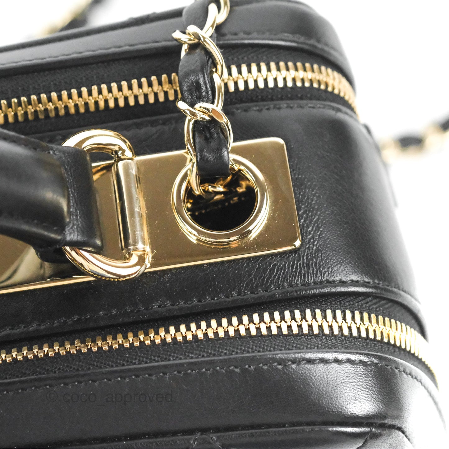 Chanel Quilted Small Trendy CC Bowling Bag Black Lambskin Gold Hardware