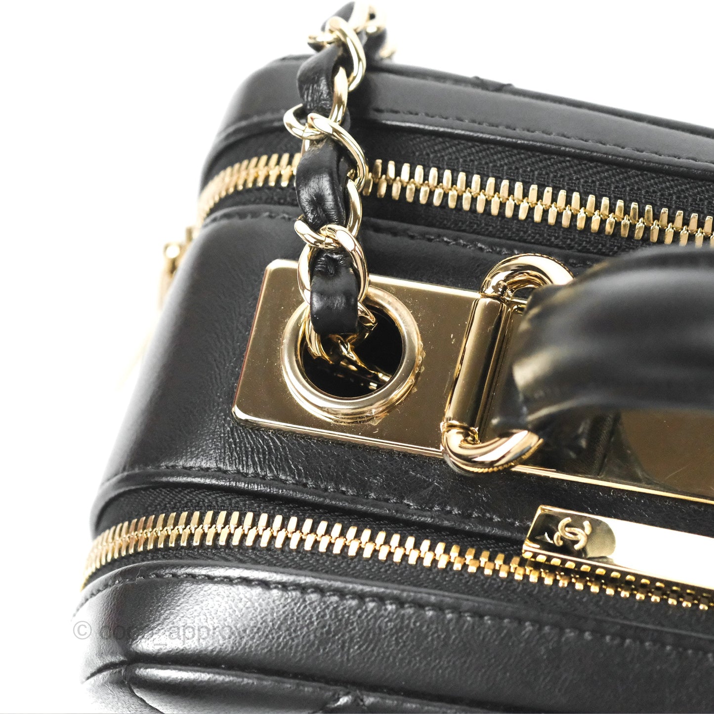 Chanel Quilted Small Trendy CC Bowling Bag Black Lambskin Gold Hardware