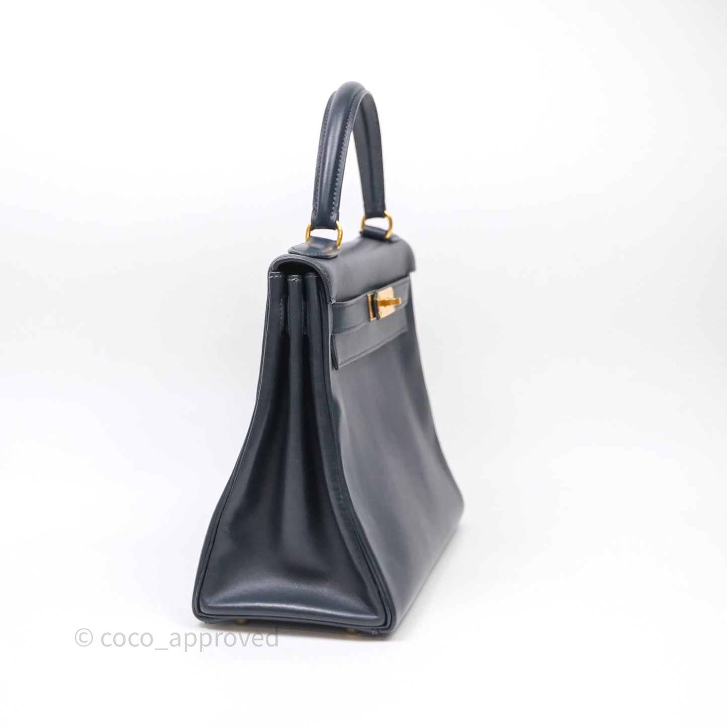 Hermes Kelly 28 Retourne Bleu Nuit 2Z Gold Hardware