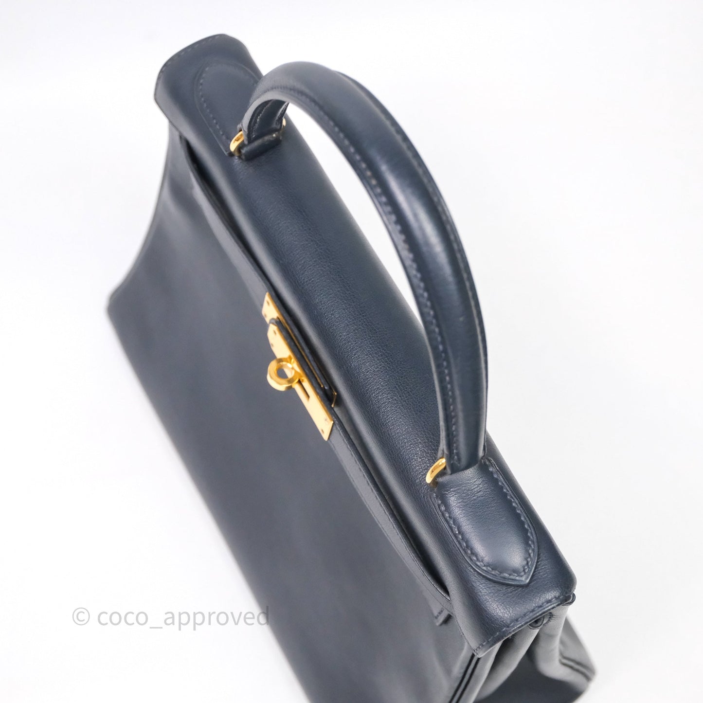 Hermes Kelly 28 Retourne Bleu Nuit 2Z Gold Hardware