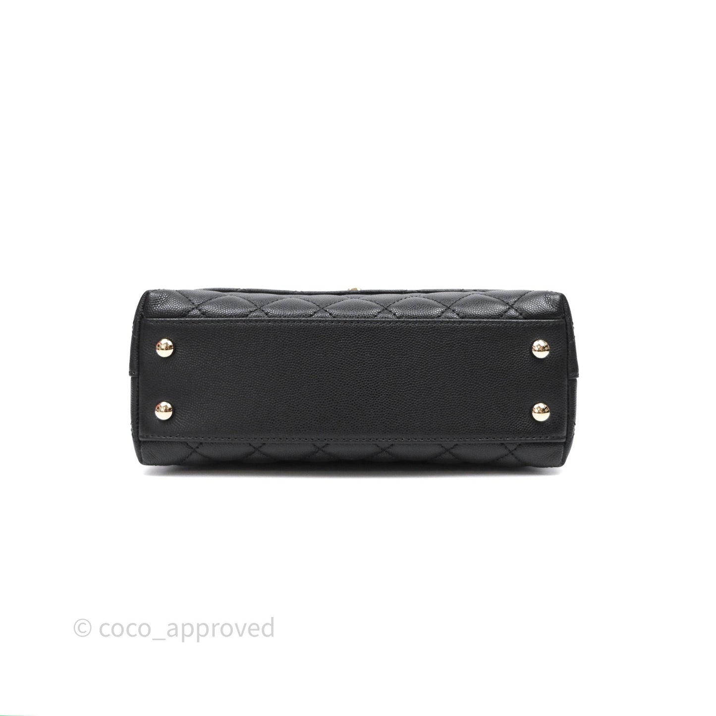 Chanel Small Coco Handle Quilted Black Caviar Gold Hardware