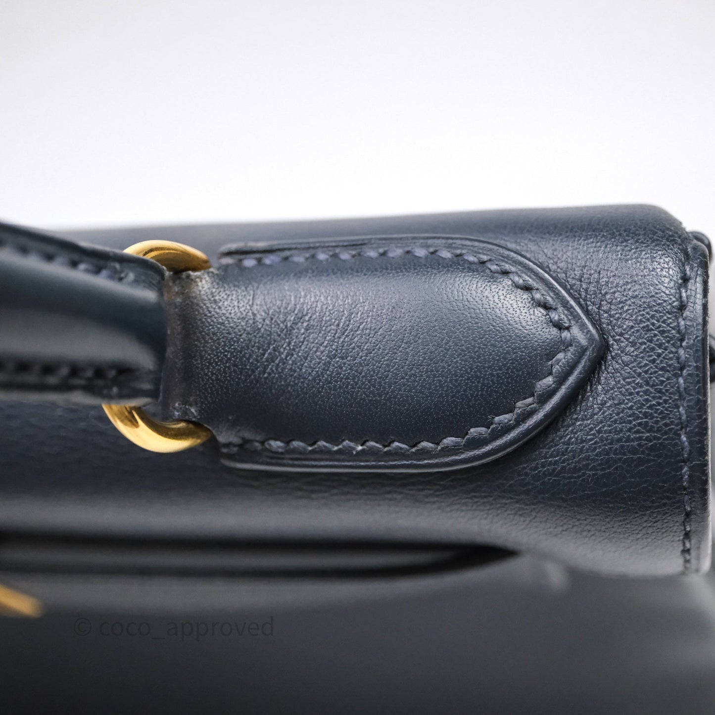 Hermes Kelly 28 Retourne Bleu Nuit 2Z Gold Hardware