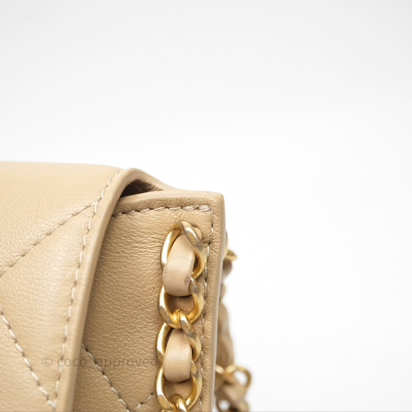 Chanel Small Hobo Bag Beige Calfskin Aged Gold Hardware