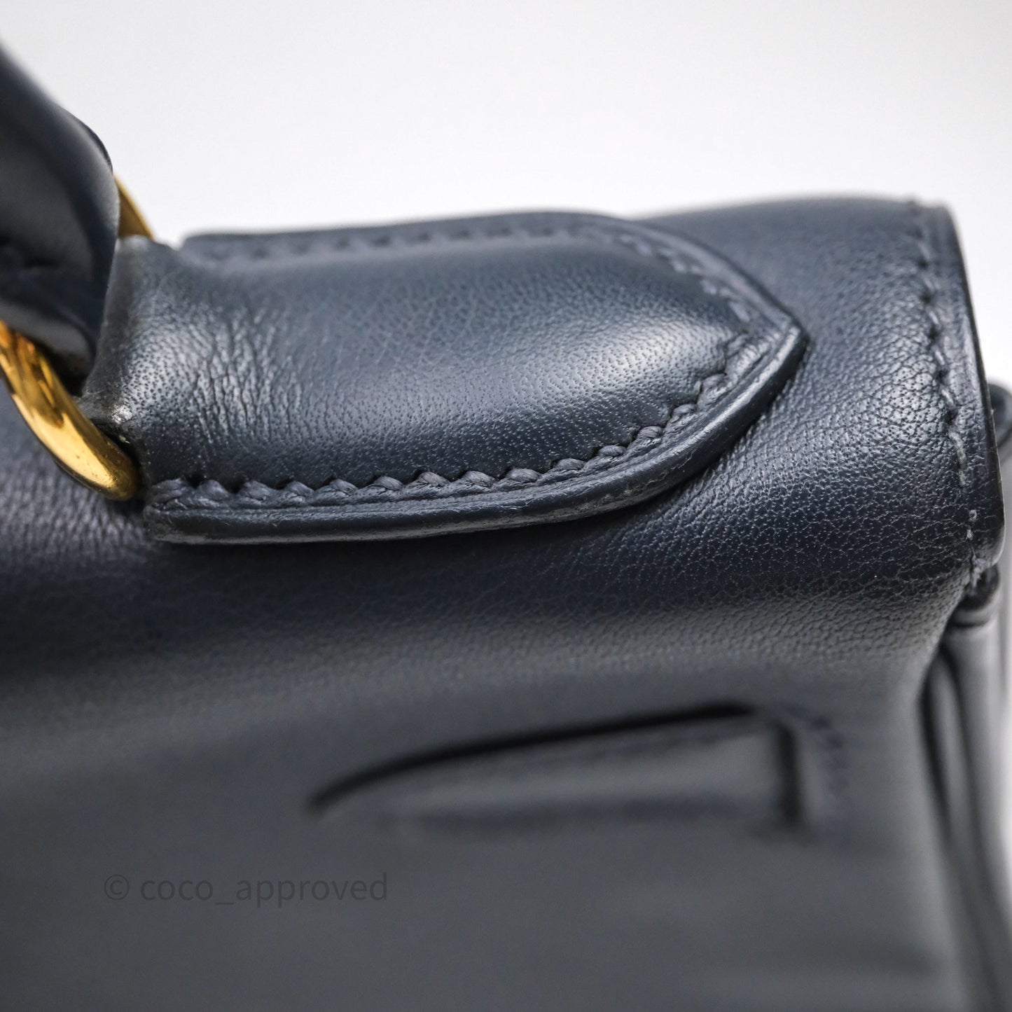 Hermes Kelly 28 Retourne Bleu Nuit 2Z Gold Hardware