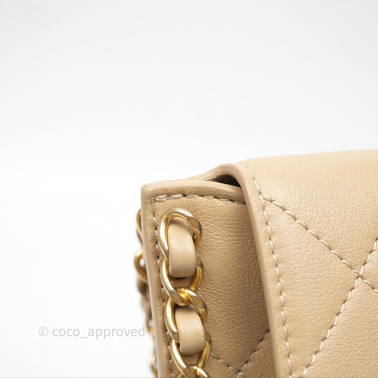 Chanel Small Hobo Bag Beige Calfskin Aged Gold Hardware