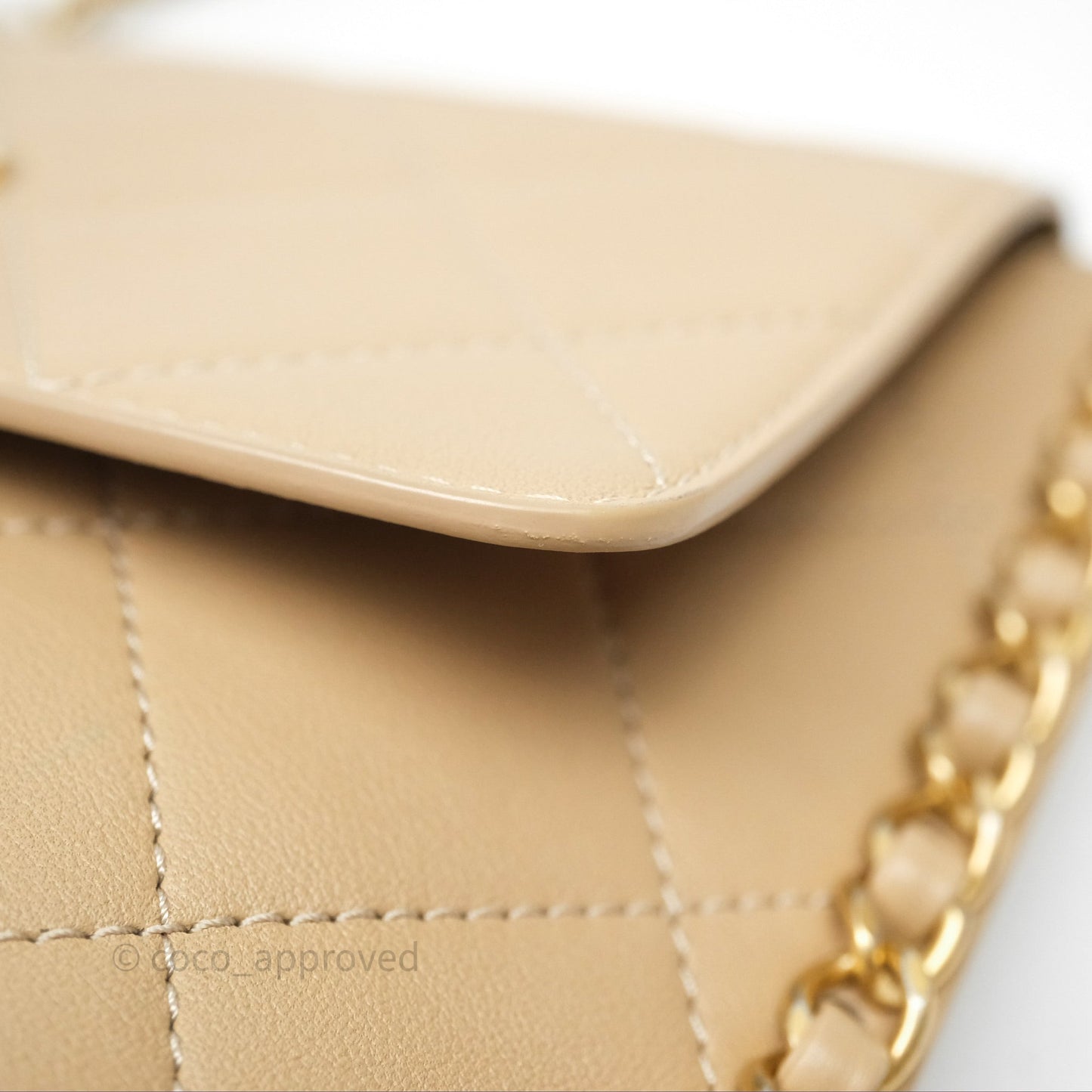 Chanel Small Hobo Bag Beige Calfskin Aged Gold Hardware