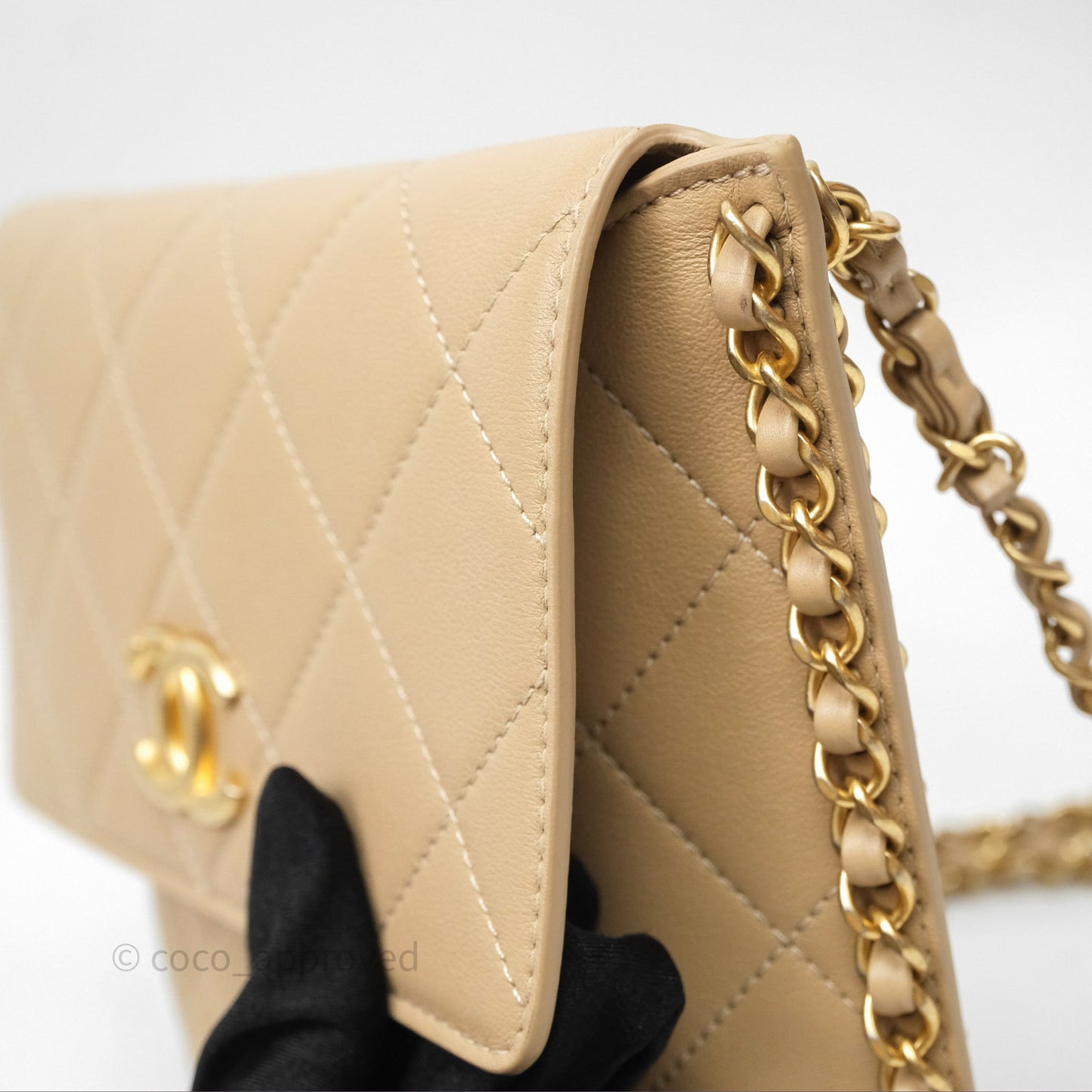 Chanel Small Hobo Bag Beige Calfskin Aged Gold Hardware