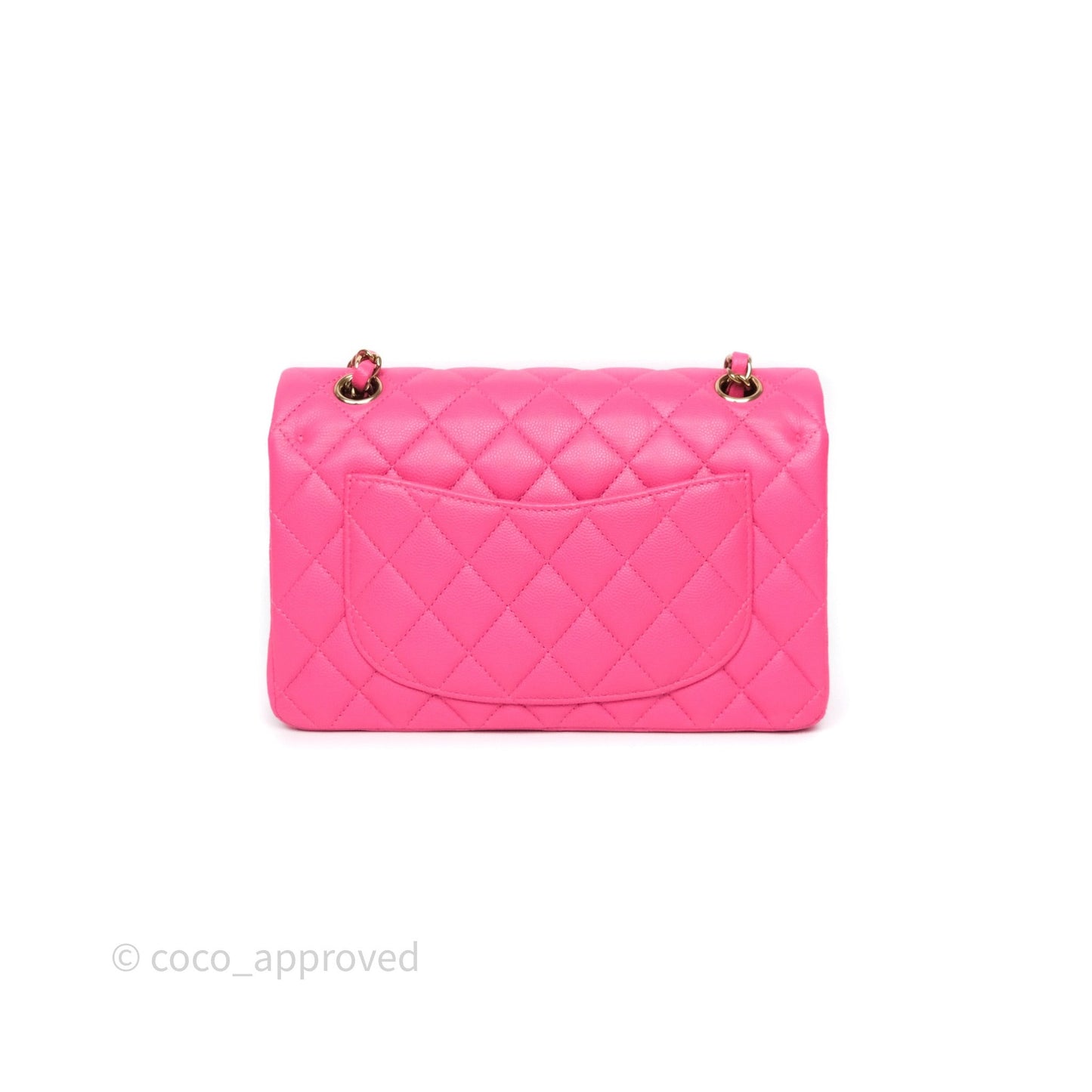 Chanel Small Classic Flap Quilted Hot Pink Caviar Gold Hardware