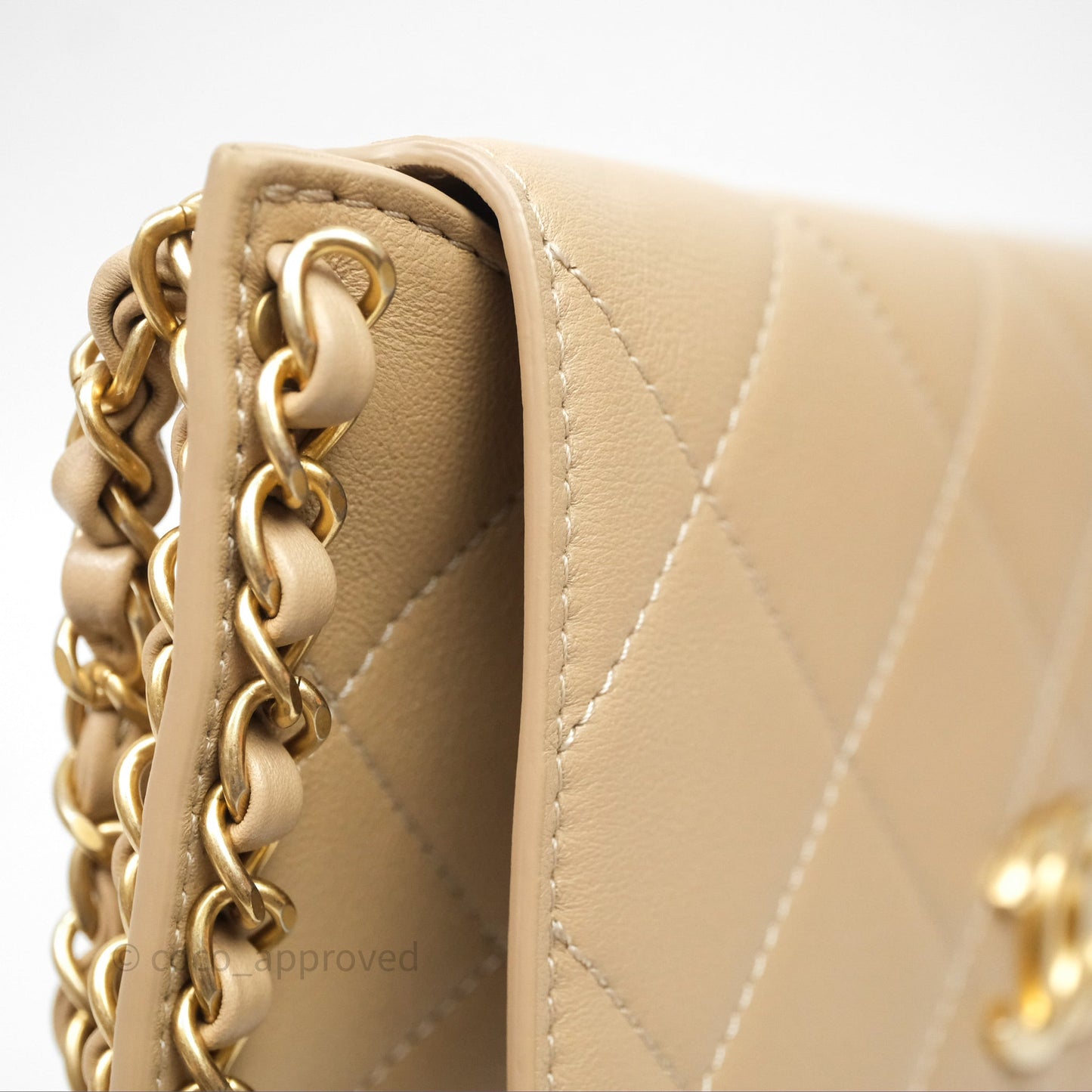 Chanel Small Hobo Bag Beige Calfskin Aged Gold Hardware