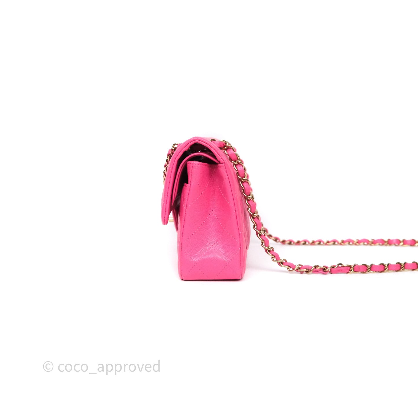 Chanel Small Classic Flap Quilted Hot Pink Caviar Gold Hardware