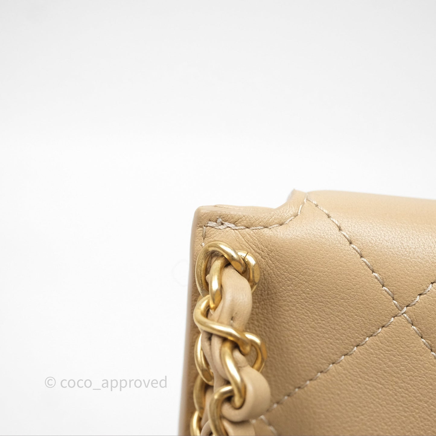 Chanel Small Hobo Bag Beige Calfskin Aged Gold Hardware