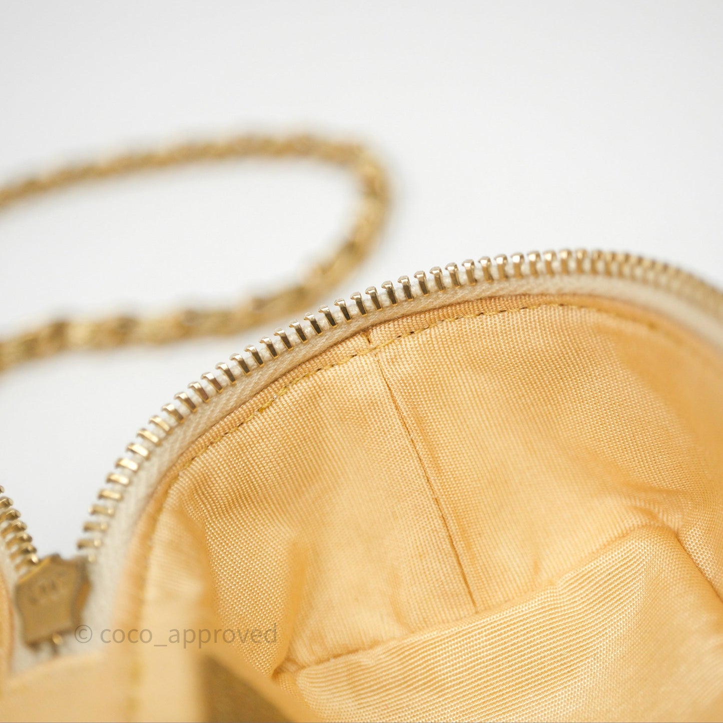 Chanel Quilted Mini Top Handle Vanity With Chain Gold Caviar Brushed Gold Hardware