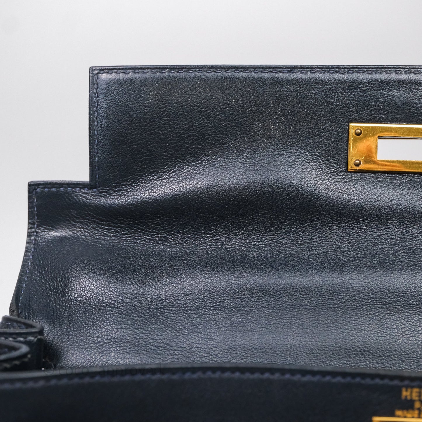 Hermes Kelly 28 Retourne Bleu Nuit 2Z Gold Hardware