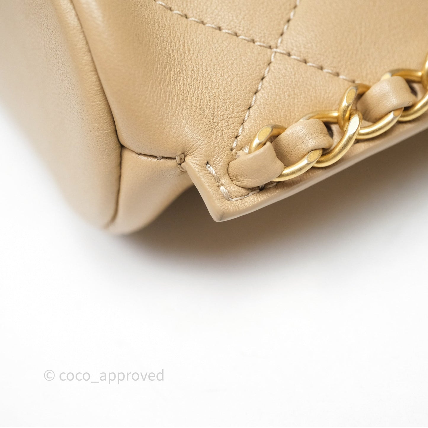 Chanel Small Hobo Bag Beige Calfskin Aged Gold Hardware