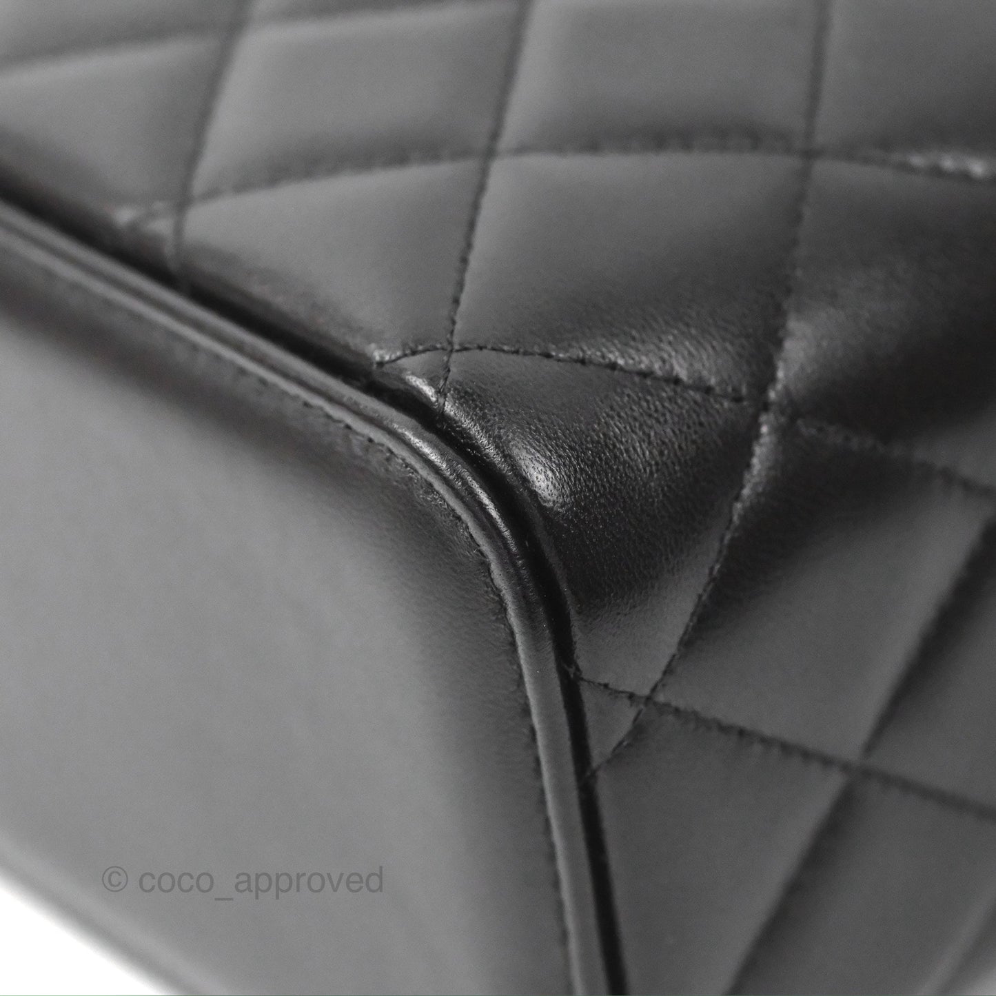 Chanel Vanity Rectangular Top Handle Black Lambskin Gold Hardware