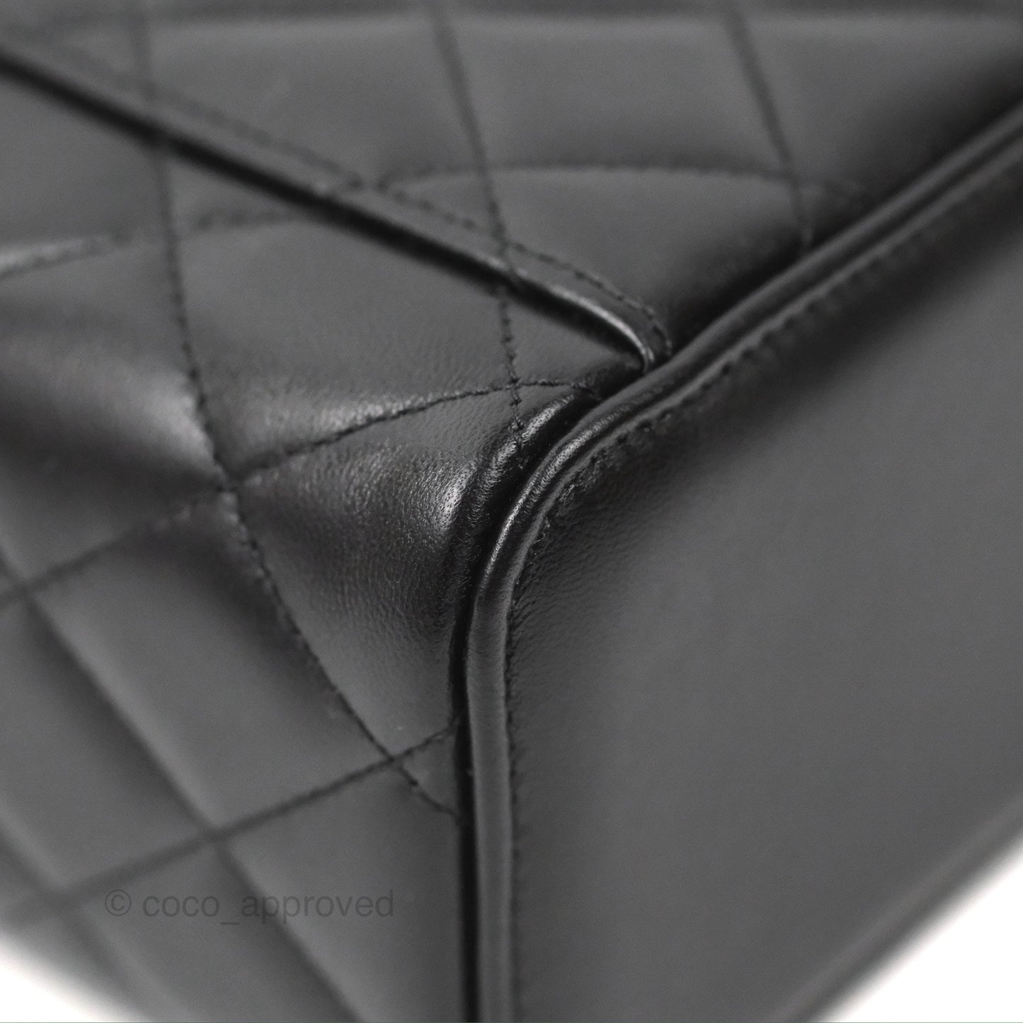 Chanel Vanity Rectangular Top Handle Black Lambskin Gold Hardware
