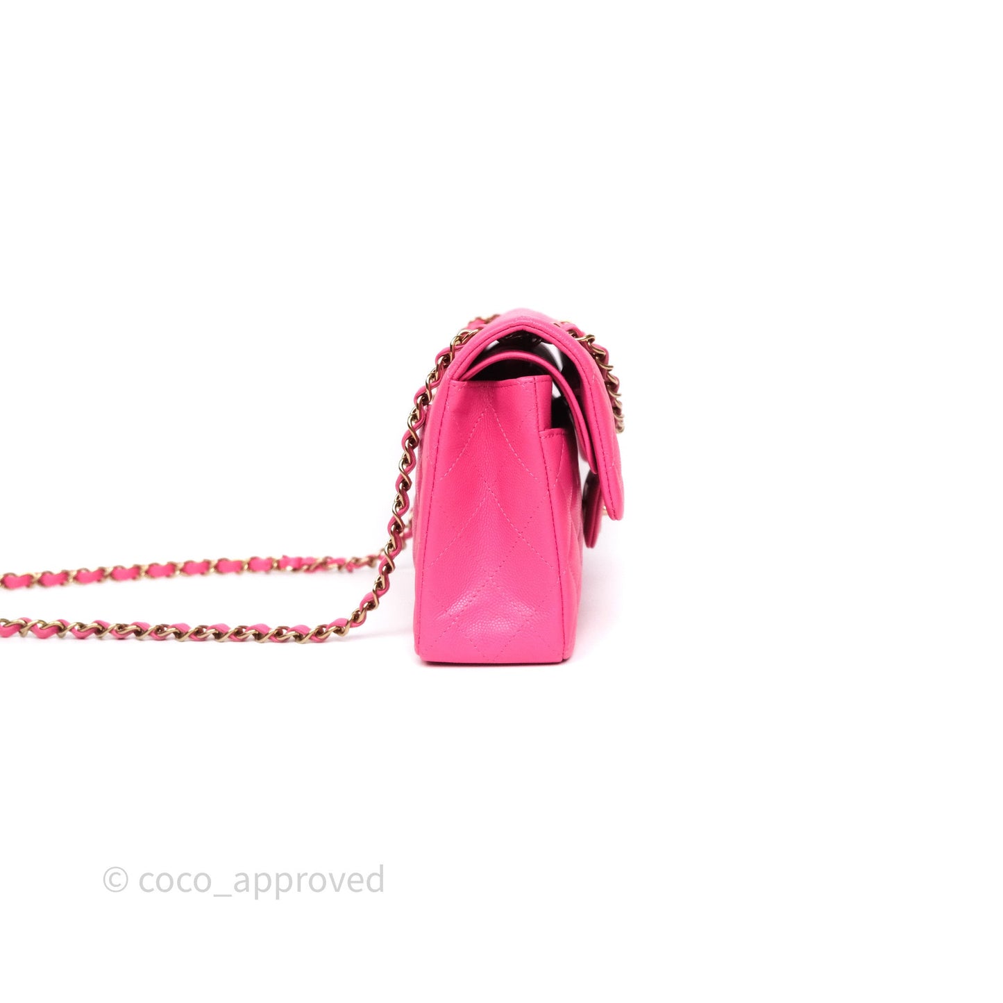 Chanel Small Classic Flap Quilted Hot Pink Caviar Gold Hardware