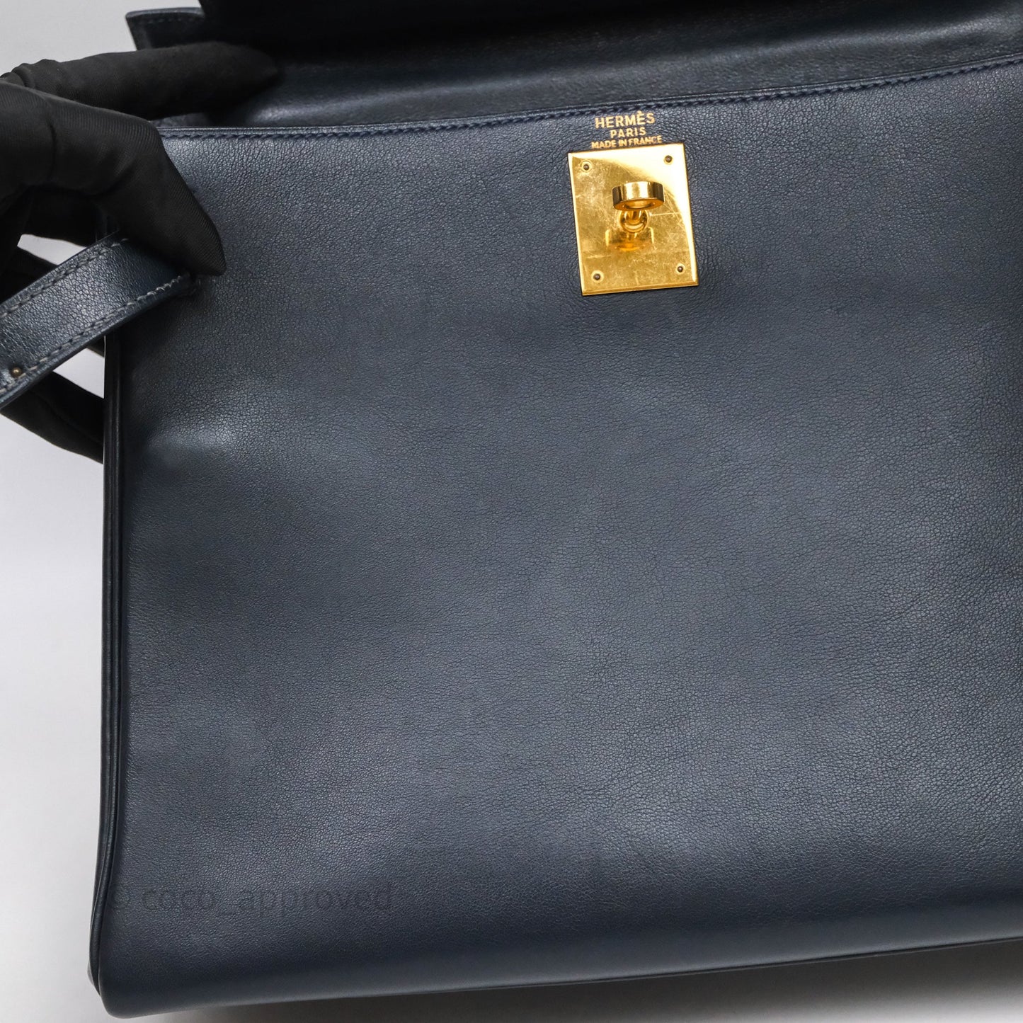 Hermes Kelly 28 Retourne Bleu Nuit 2Z Gold Hardware