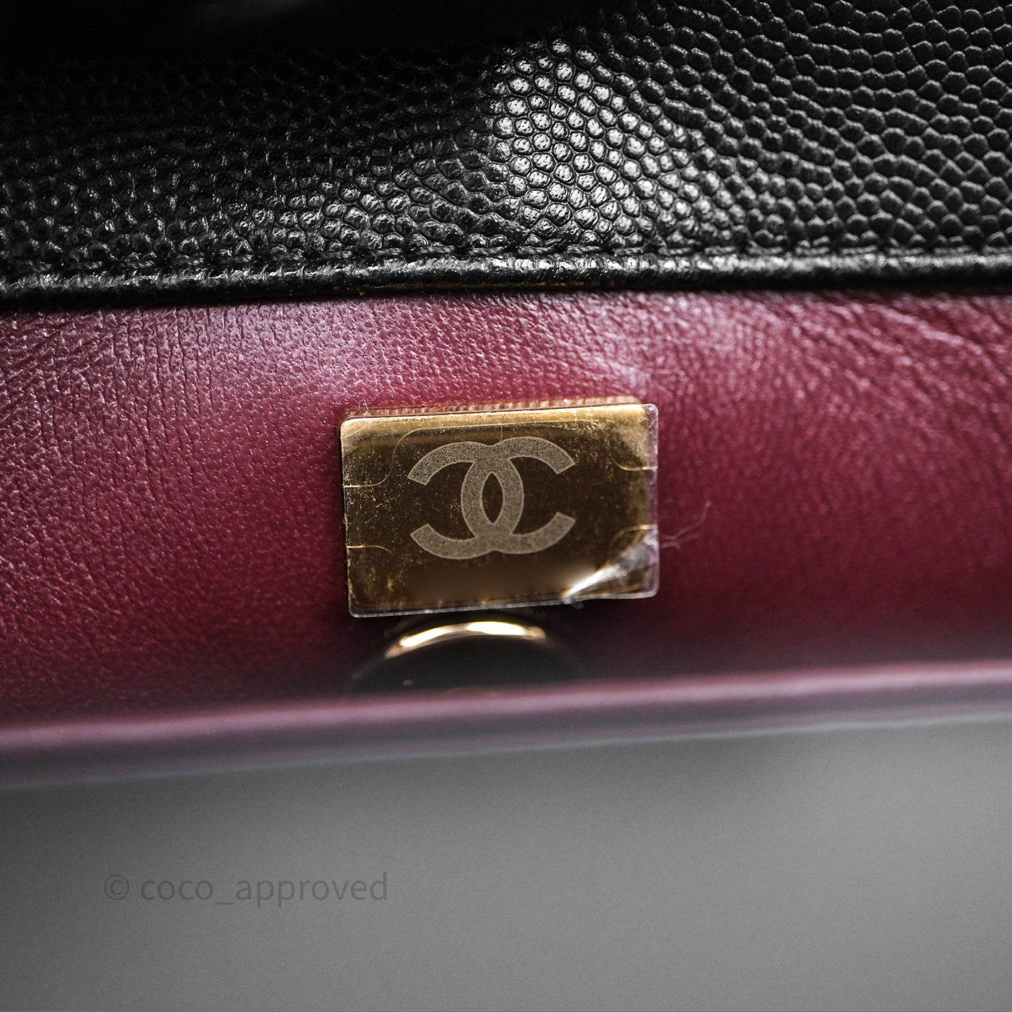 Chanel Small Coco Handle Quilted Black Caviar Gold Hardware