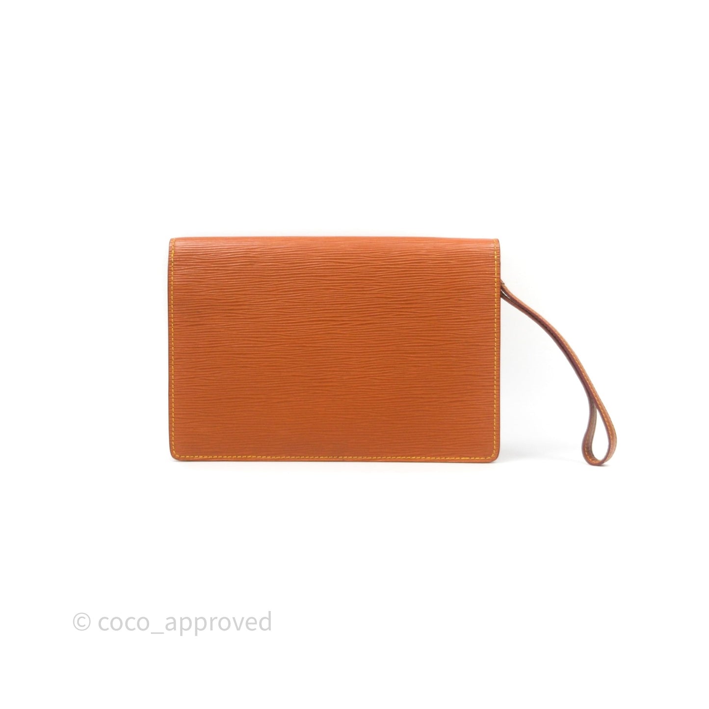 Louis Vuitton Epi Dragonne Clutch Brown Gold Hardware