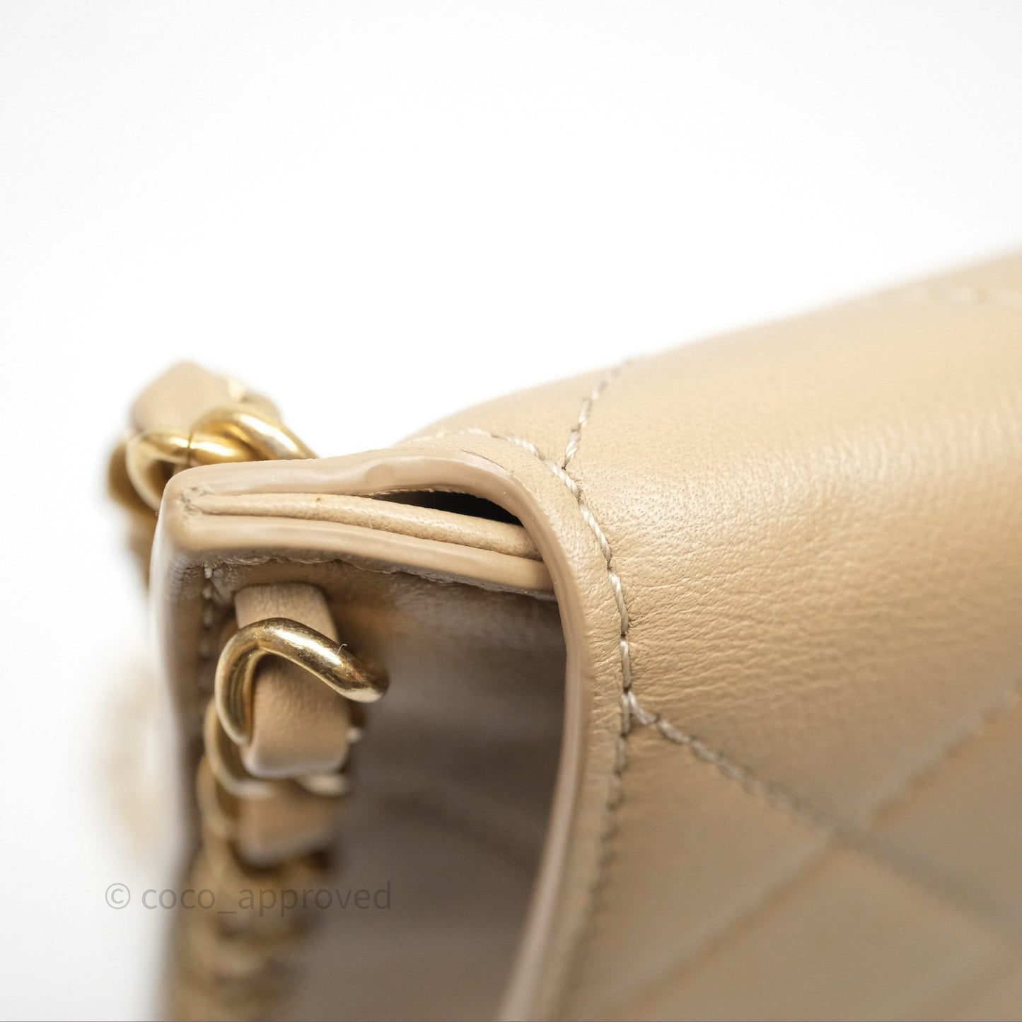 Chanel Small Hobo Bag Beige Calfskin Aged Gold Hardware