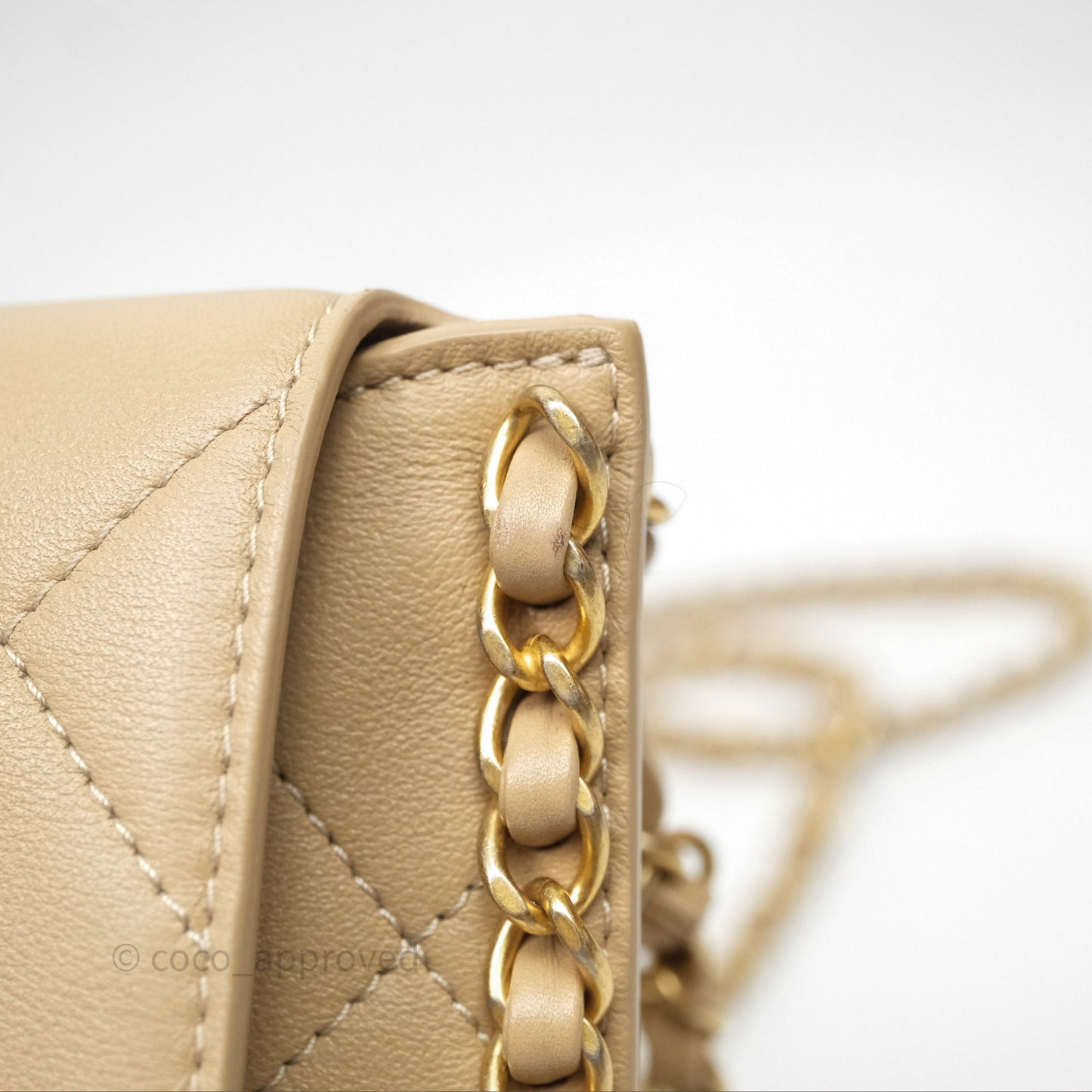 Chanel Small Hobo Bag Beige Calfskin Aged Gold Hardware