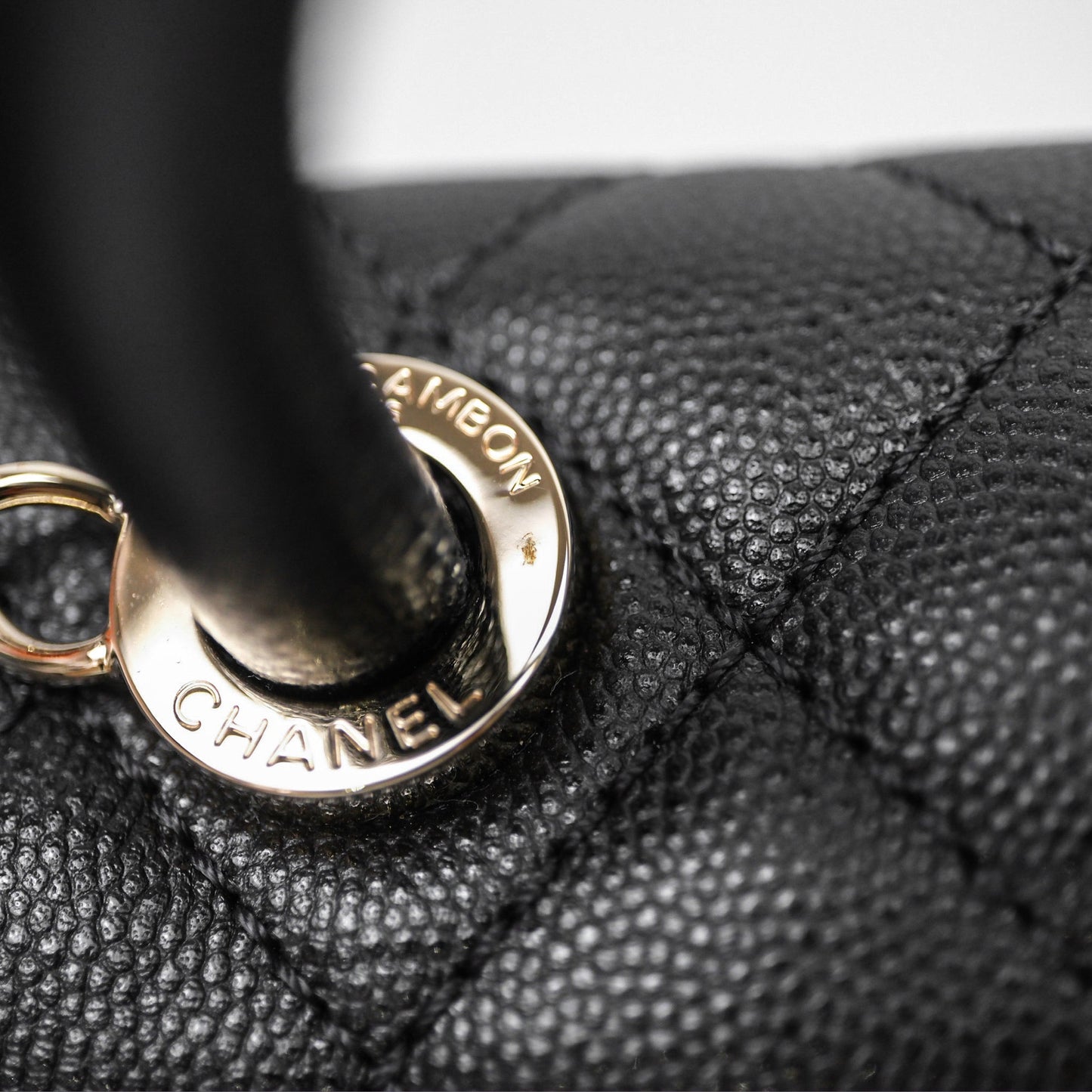 Chanel Small Coco Handle Quilted Black Caviar Gold Hardware